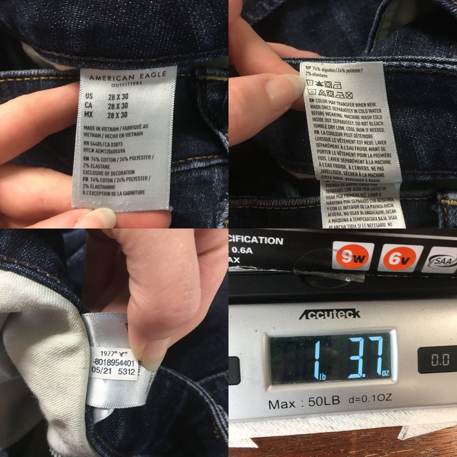 American Eagle Outfitters American Eagle Outfitters Airflex+ Skinny Jeans Mens 28x30 Blue Denim Zip Fly Size US 28 / EU 44 - 10 Thumbnail