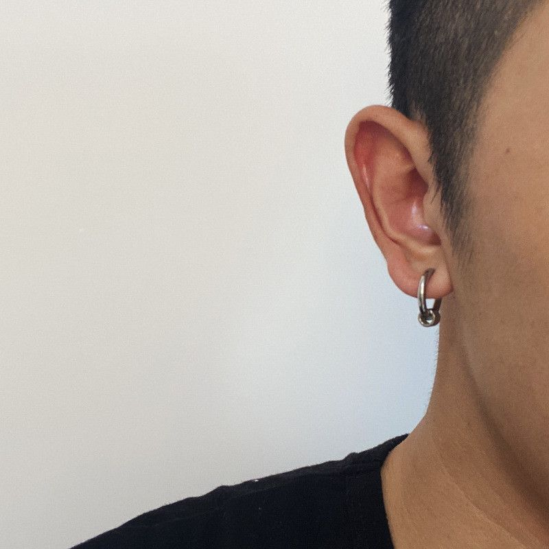 Jewelry × Sterling Silver One pairs Dark Earrings Gothic Punk Chrome Jewelry Spike Size ONE SIZE - 1 Thumbnail