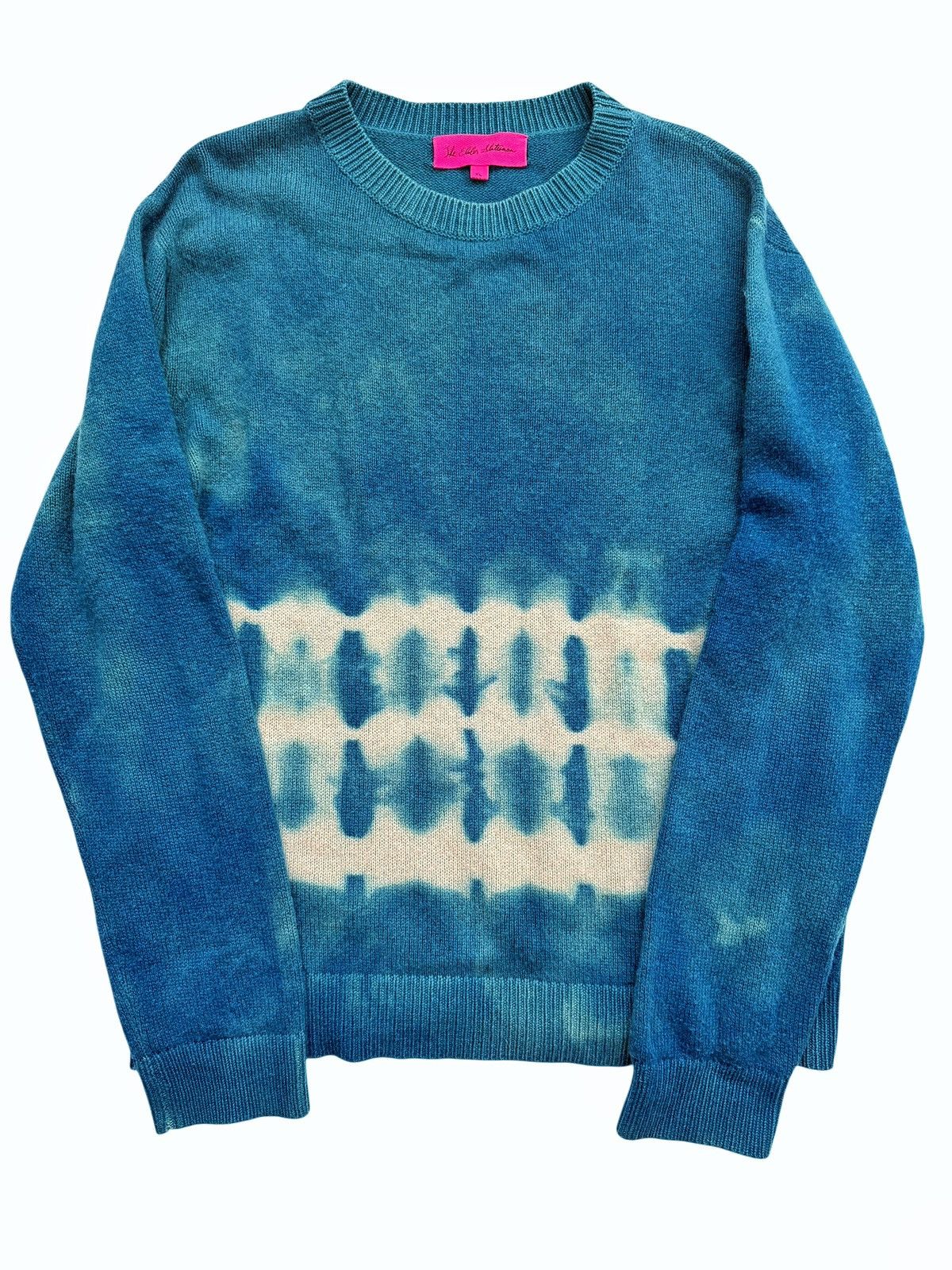 $2,800 Cashmere Indigo Fold Tie Dye Blue Sweater, Men's (Size Xl)