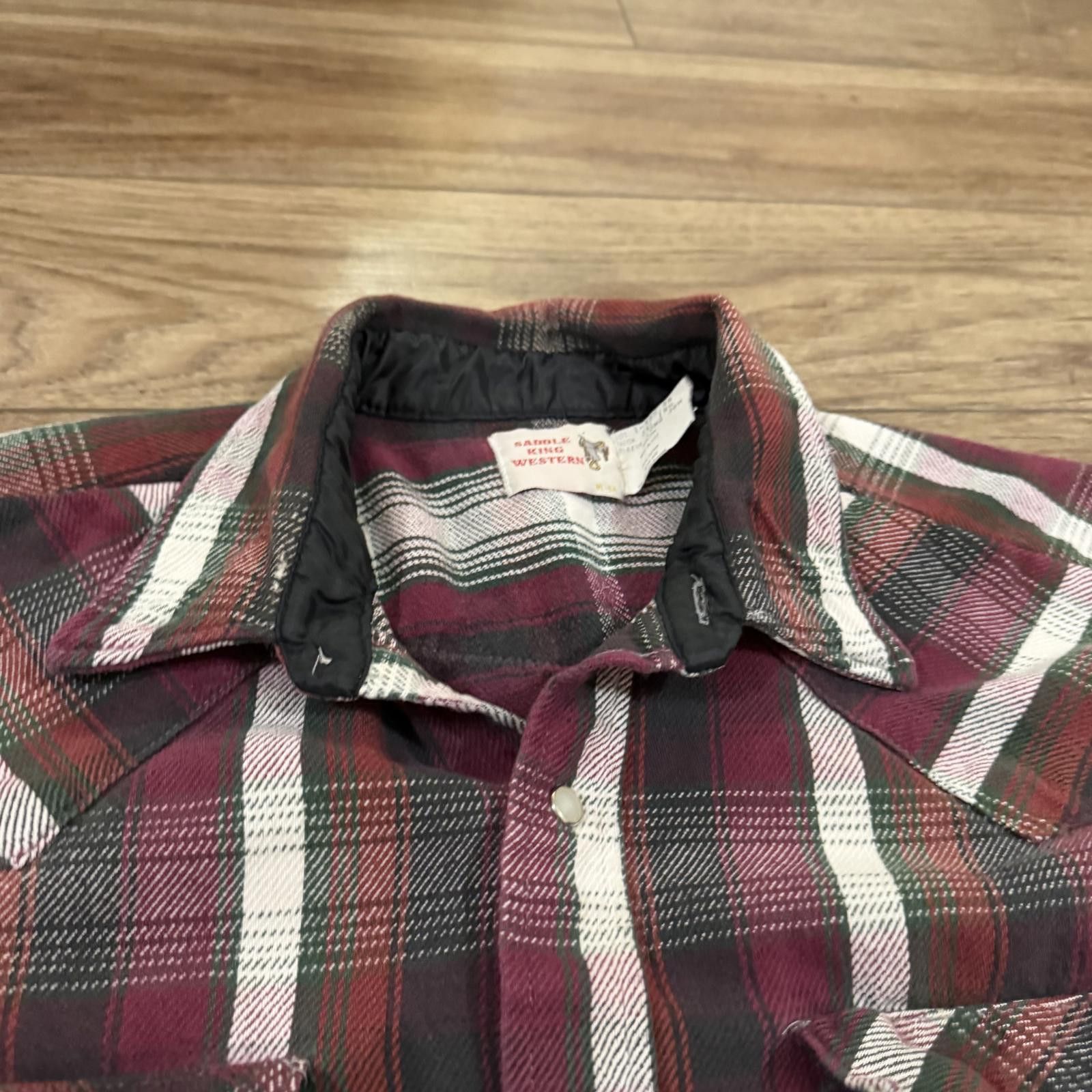 Other Vintage 80s Saddle King Western Flannel Distressed Grunge Size US XXL / EU 58 / 5 - 2 Thumbnail