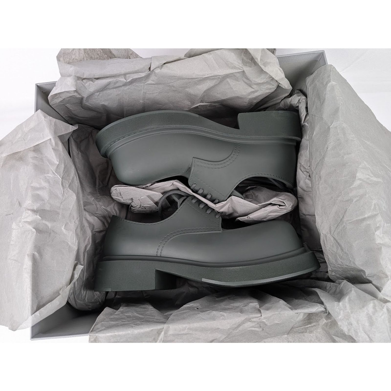 Balenciaga o1rshd1 Full Eva Steroid Derby in Dark Khaki Size US 8 / EU 41 - 17 Thumbnail