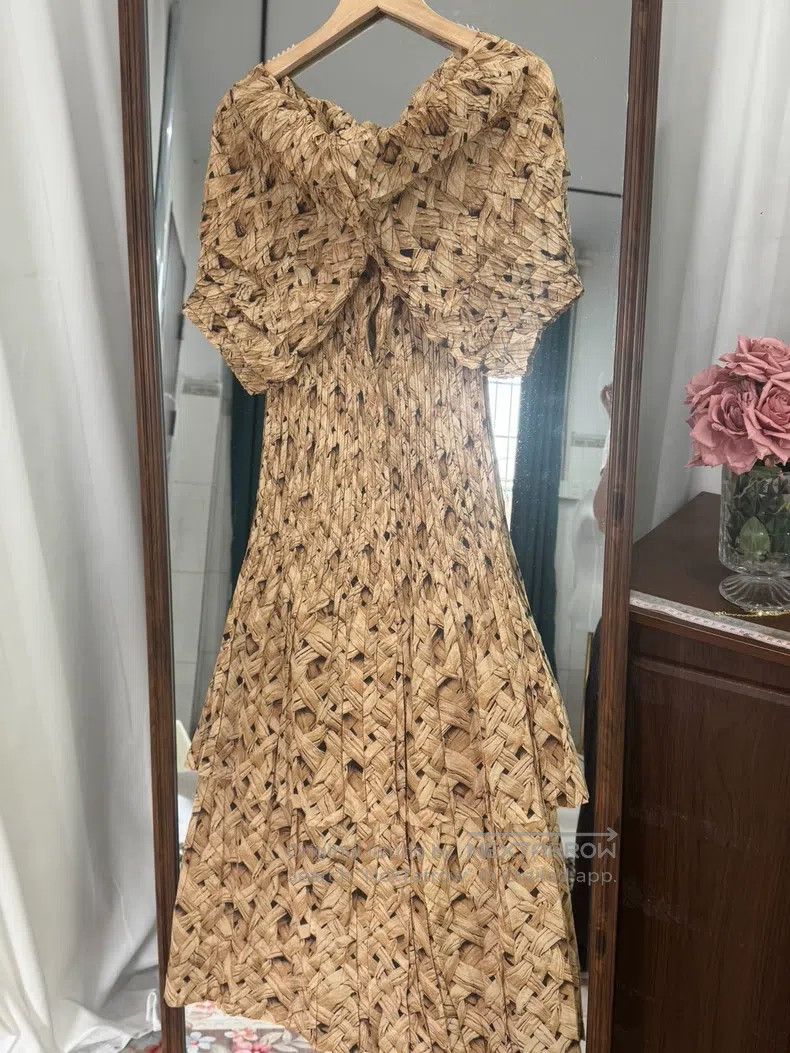 Issey Miyake Issey Miyake Wood Grain Step Irregular Pleated Dress Size M / US 6-8 / IT 42-44 - 7 Thumbnail