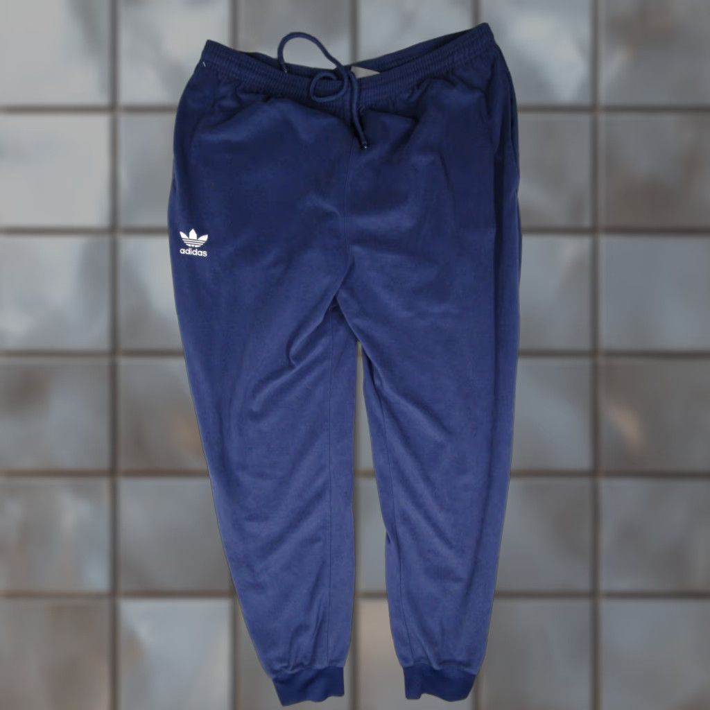 Adidas VINTAGE adidas Joggers Mens Large Blue Velour Track Trefoil Y2K 33x30 Size US 33 - 1 Thumbnail