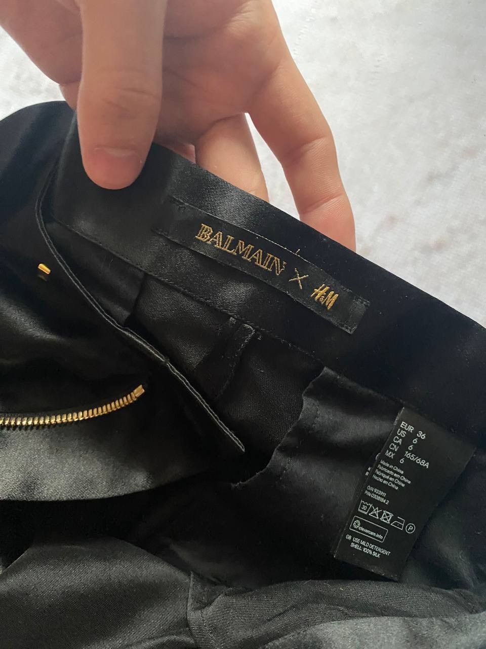 Balmain Rare Balmain x H&M Black Draped Satin Trousers Pants Luxury Size 28" / US 6 / IT 42 - 8 Thumbnail