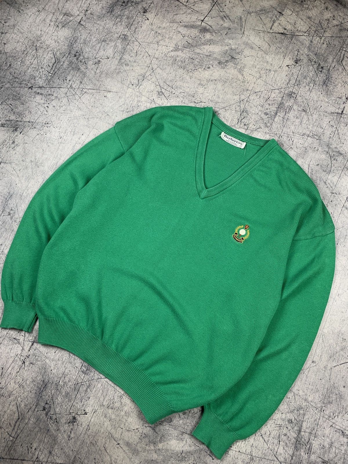 Burberry Vintage Burberrys V-Neck Knitted Sweater 90s Size US XL / EU 56 / 4 - 3 Thumbnail