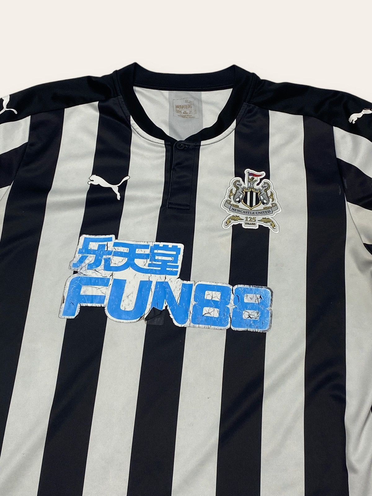 Puma Vintage PUMA NEW CASTLE UNITED Striped Football Jersey Bloke Size US XL / EU 56 / 4 - 2 Thumbnail