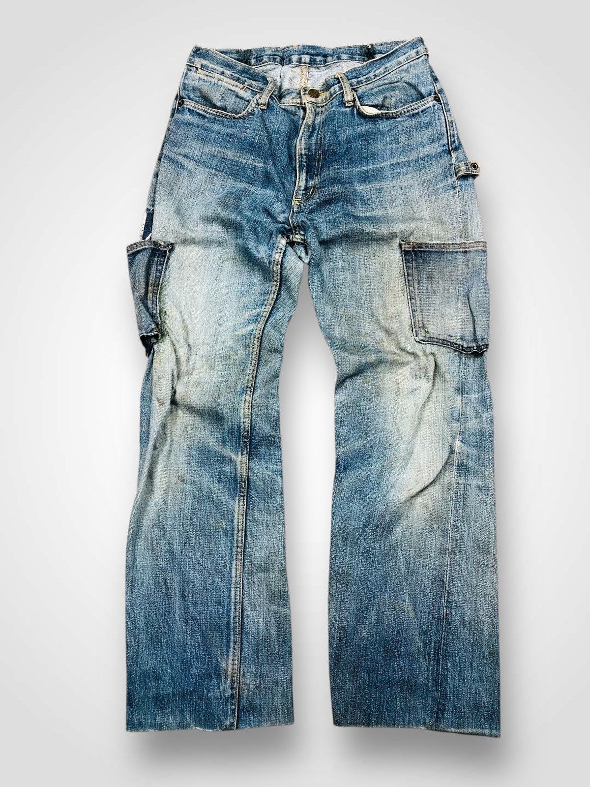 If Six Was Nine 90s Workwear Style Cargo Jeans Skull Button (38) Size US 30 / EU 46 - 1 Thumbnail