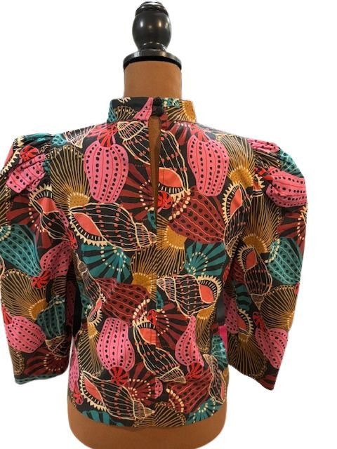 Farm Rio Mock Neck Long-Sleeve Shell Blouse Size S / US 4 / IT 40 - 6 Thumbnail