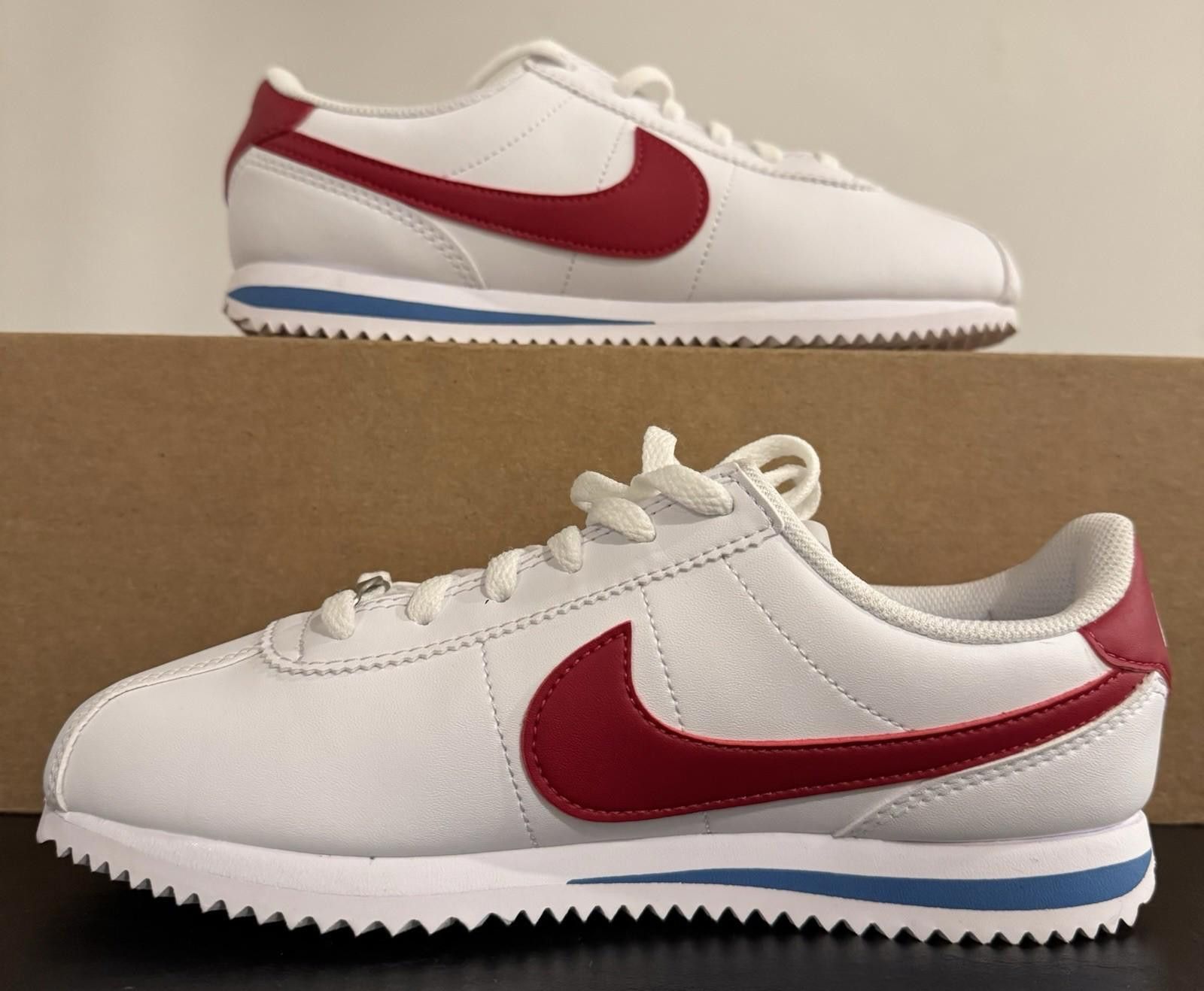 Nike Nike Cortez GS White Red Blue Sneaker Size 4Y Size US 5 / EU 37 - 3 Thumbnail