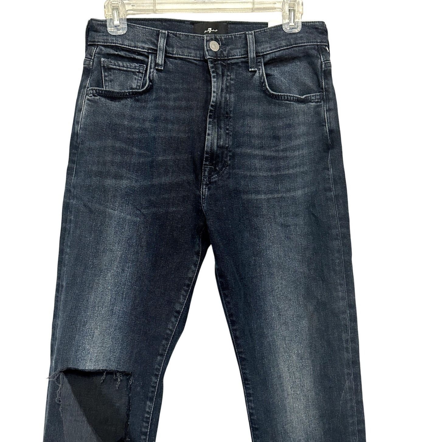 7 For All Mankind 7 For All Mankind Easy Slim Jeans Distressed Denim Blue 29 Size 29" - 2 Thumbnail