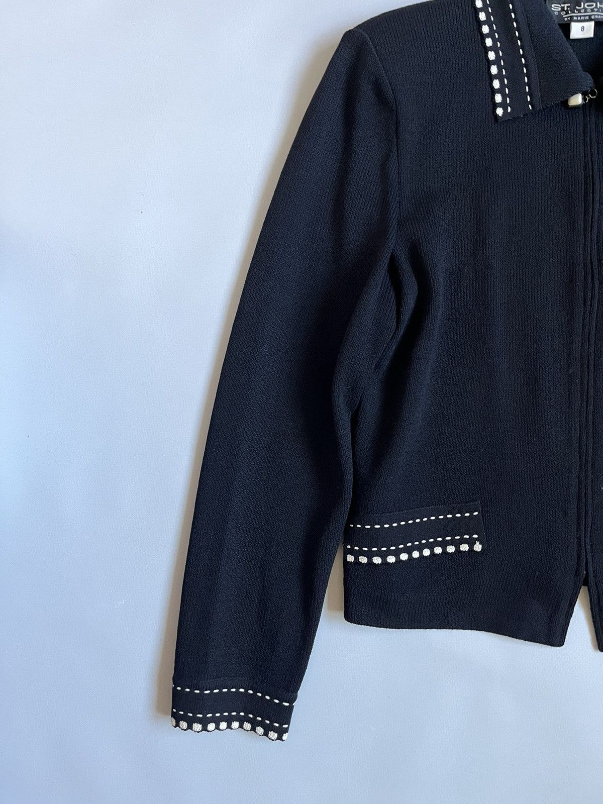 St. John ST.JOHN Collection Marie Gray Knit Wool Viscose Zip Jacket Size M / US 6-8 / IT 42-44 - 10 Thumbnail