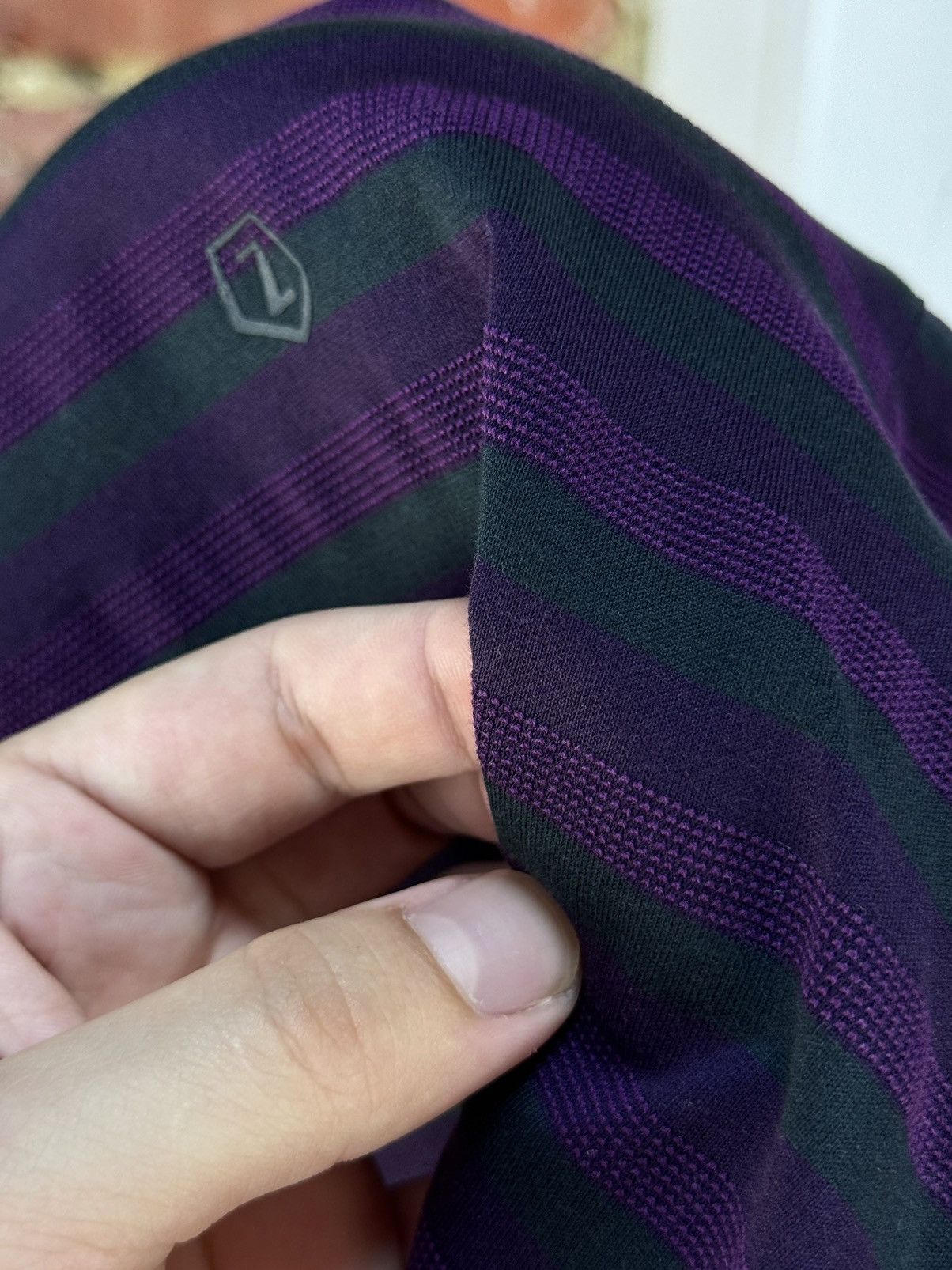 Designer × Ermenegildo Zegna × Z Zegna Ermenegildo Z Zegna Purple Striped Short Sleeve Polo Shirt Size US M / EU 48-50 / 2 - 13 Thumbnail
