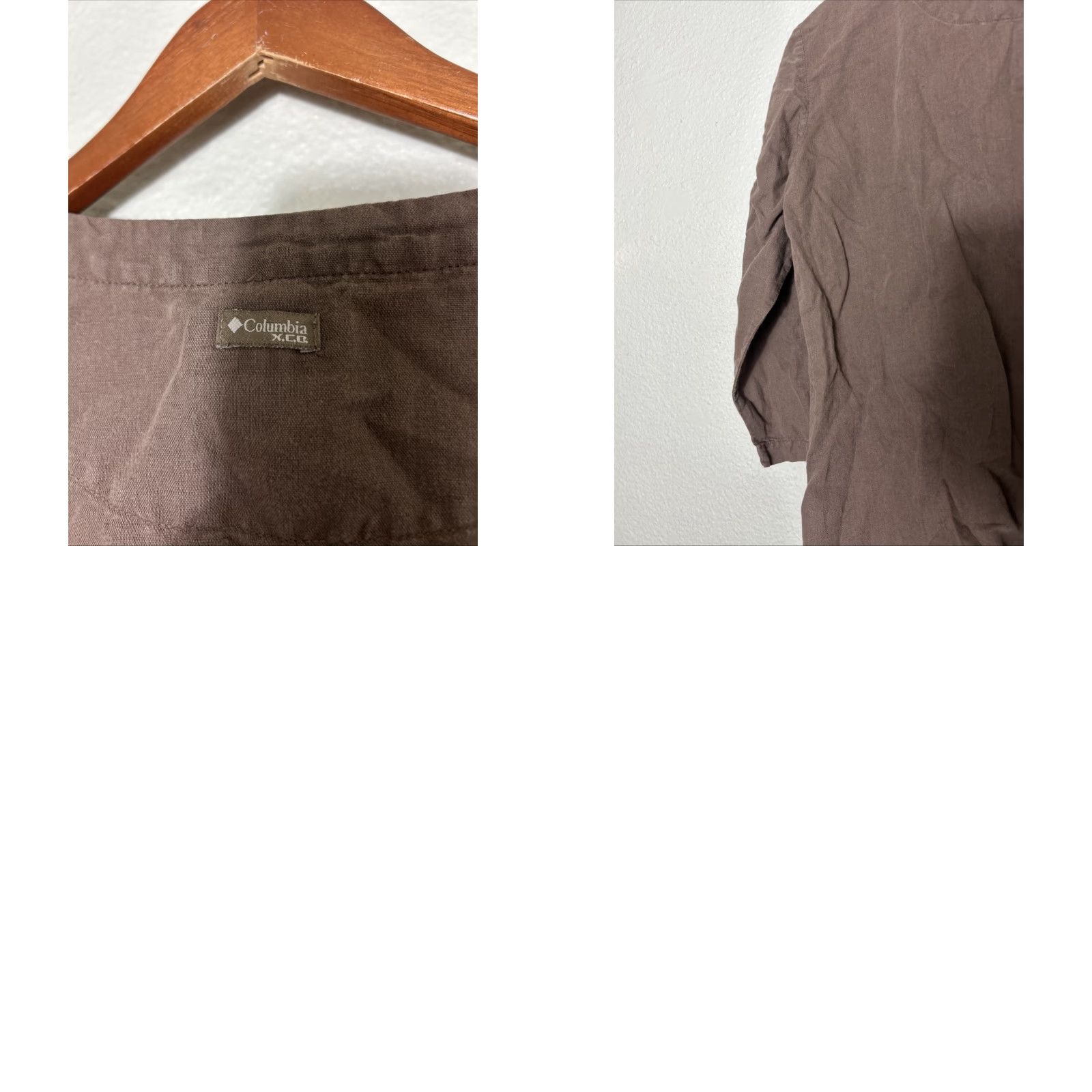 Vintage Columbia Shirt Women XL Brown Linen Blend Tie neck 3/4 Sleeve Pullover XCO Size XL / US 12-14 / IT 48-50 - 9 Thumbnail