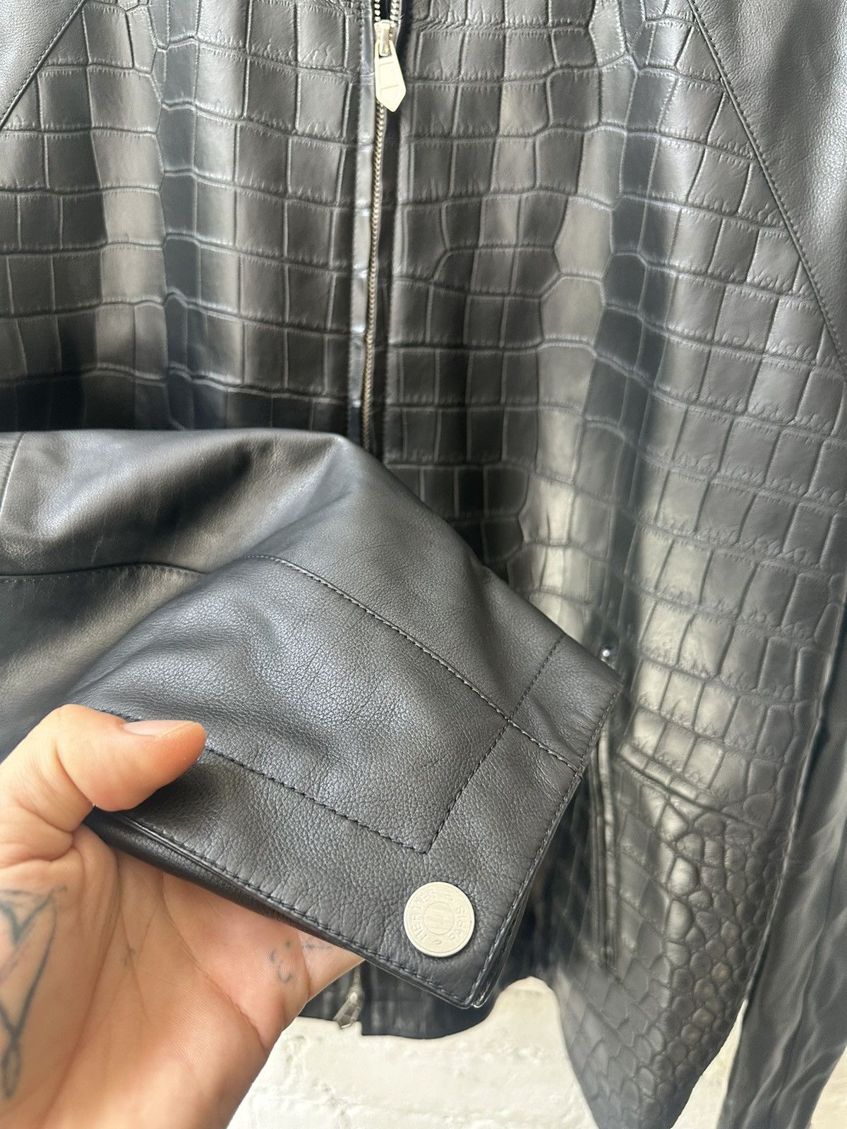 Hermes HERMES 1/1 BLACK CROC LEATHER JACKET 4GSeller Size US L / EU 52-54 / 3 - 5 Thumbnail