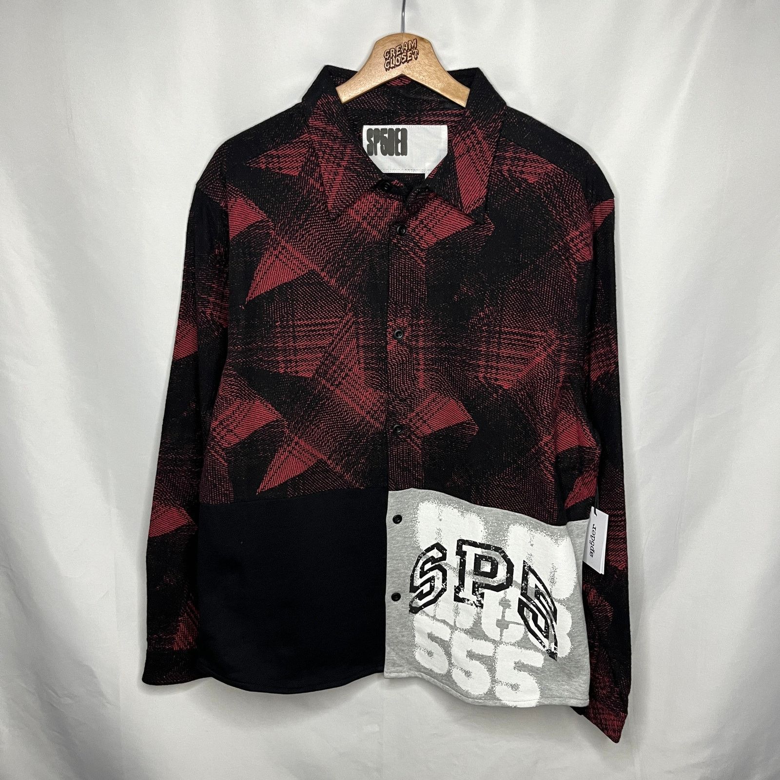 Sp5der Spider Young Thug Black Star Plaid Patchwork Flannel Shirt M Size US M / EU 48-50 / 2 - 1 Thumbnail
