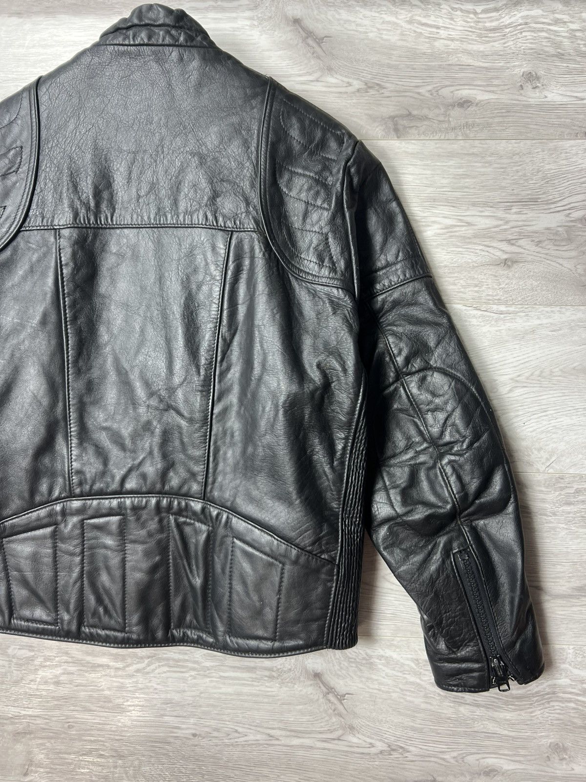 Genuine Leather Vintage Heavyweight Biker Motorcycle Leather Jacket Racing Size US M / EU 48-50 / 2 - 23 Thumbnail