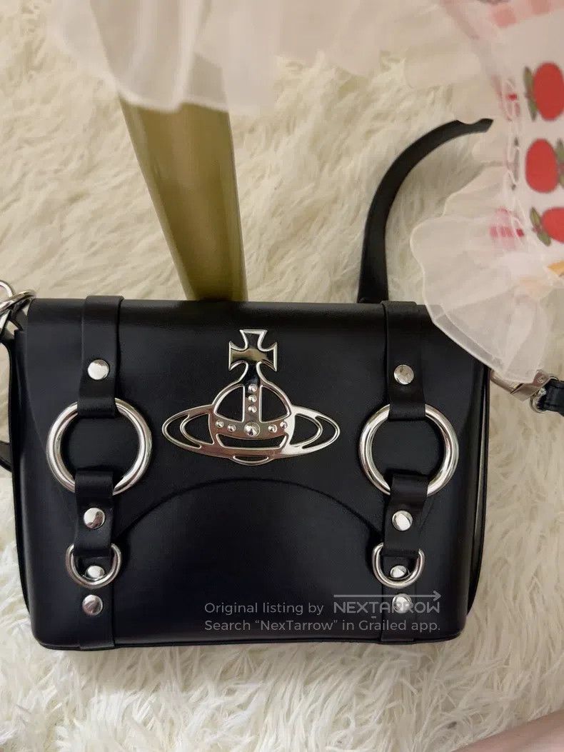 Vivienne Westwood Vivienne Westwood size os Black Calfskin Messenger Bag, Cla Size ONE SIZE - 2 Thumbnail