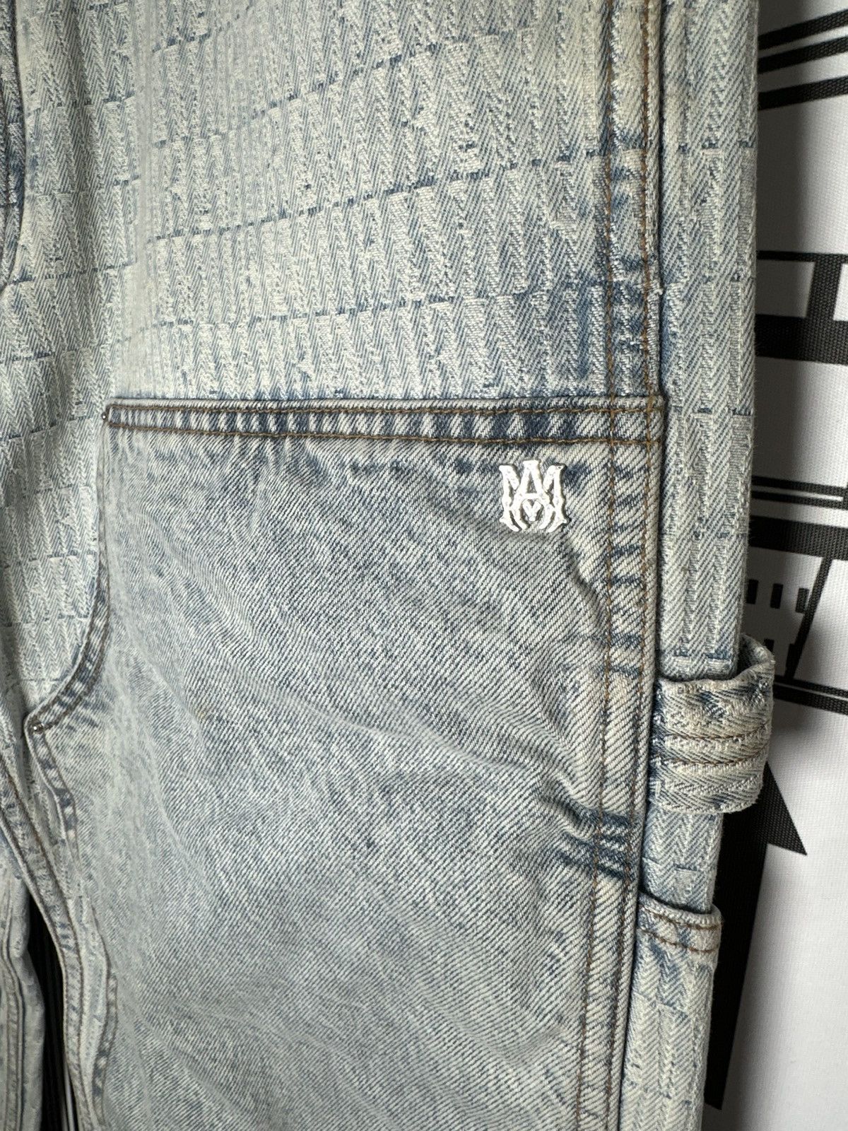 Amiri Amiri Jacquard Logo Carpenter Pants Light Indigo Size 32 Size US 34 / EU 50 - 3 Thumbnail