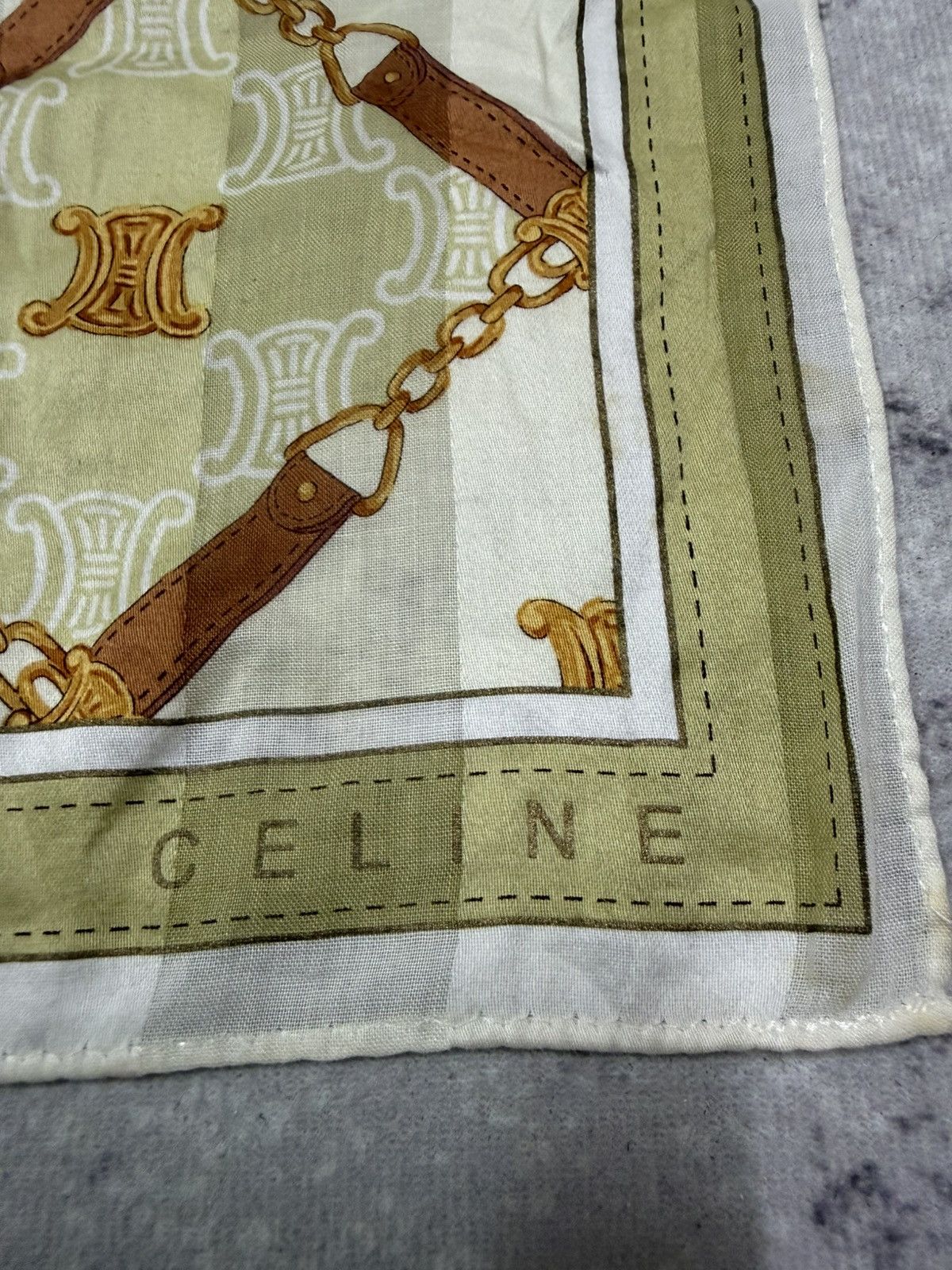 Celine Celine Handkerchief/Pocketsquares Olive Green Size ONE SIZE - 10 Thumbnail