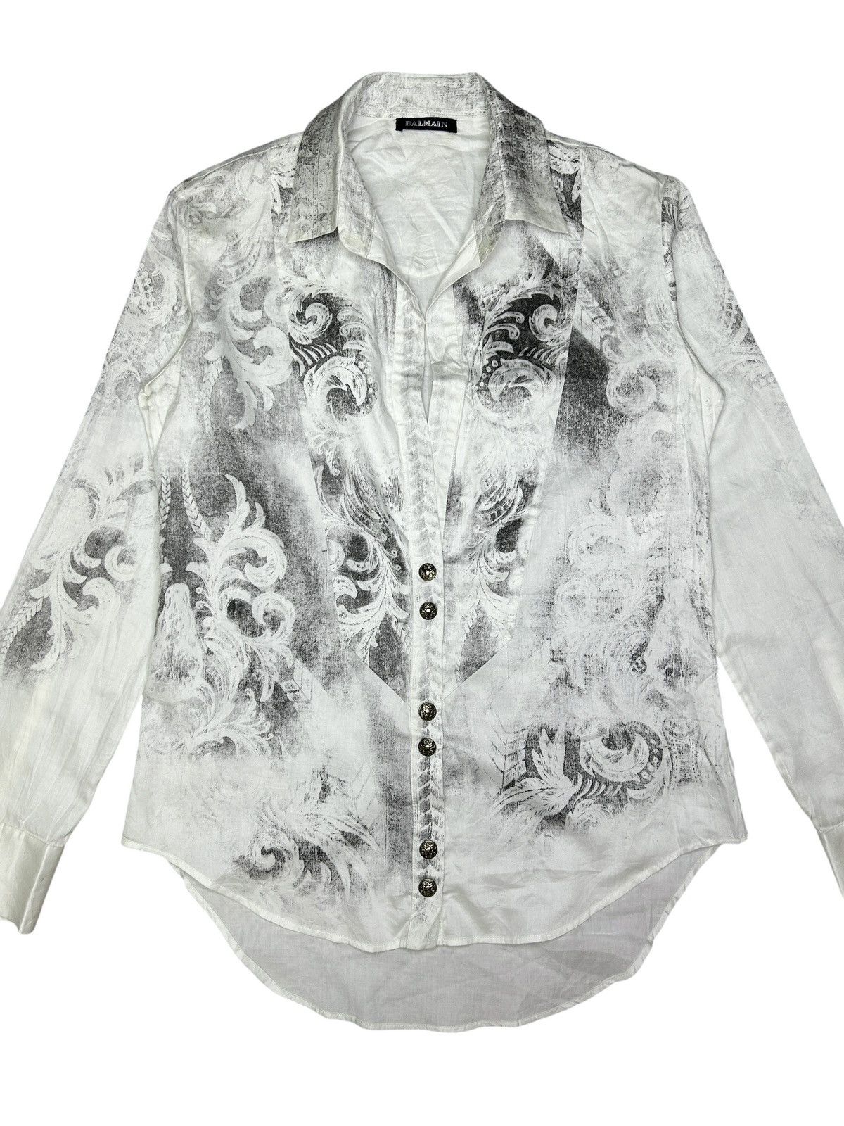 Balmain S/S 12 Printed Shirt Size XS / US 0-2 / IT 36-38 - 2 Thumbnail