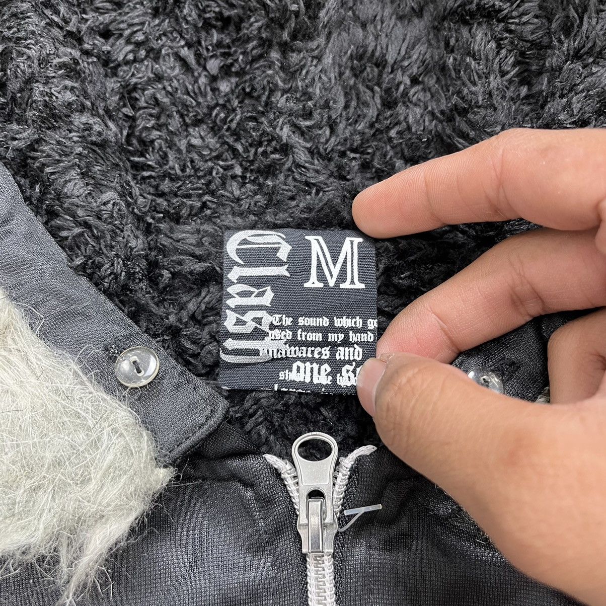 If Six Was Nine Y2K Clash Fur Cross Black on Black Skulls Goa Lgb Zip Hoodie Size US M / EU 48-50 / 2 - 4 Thumbnail