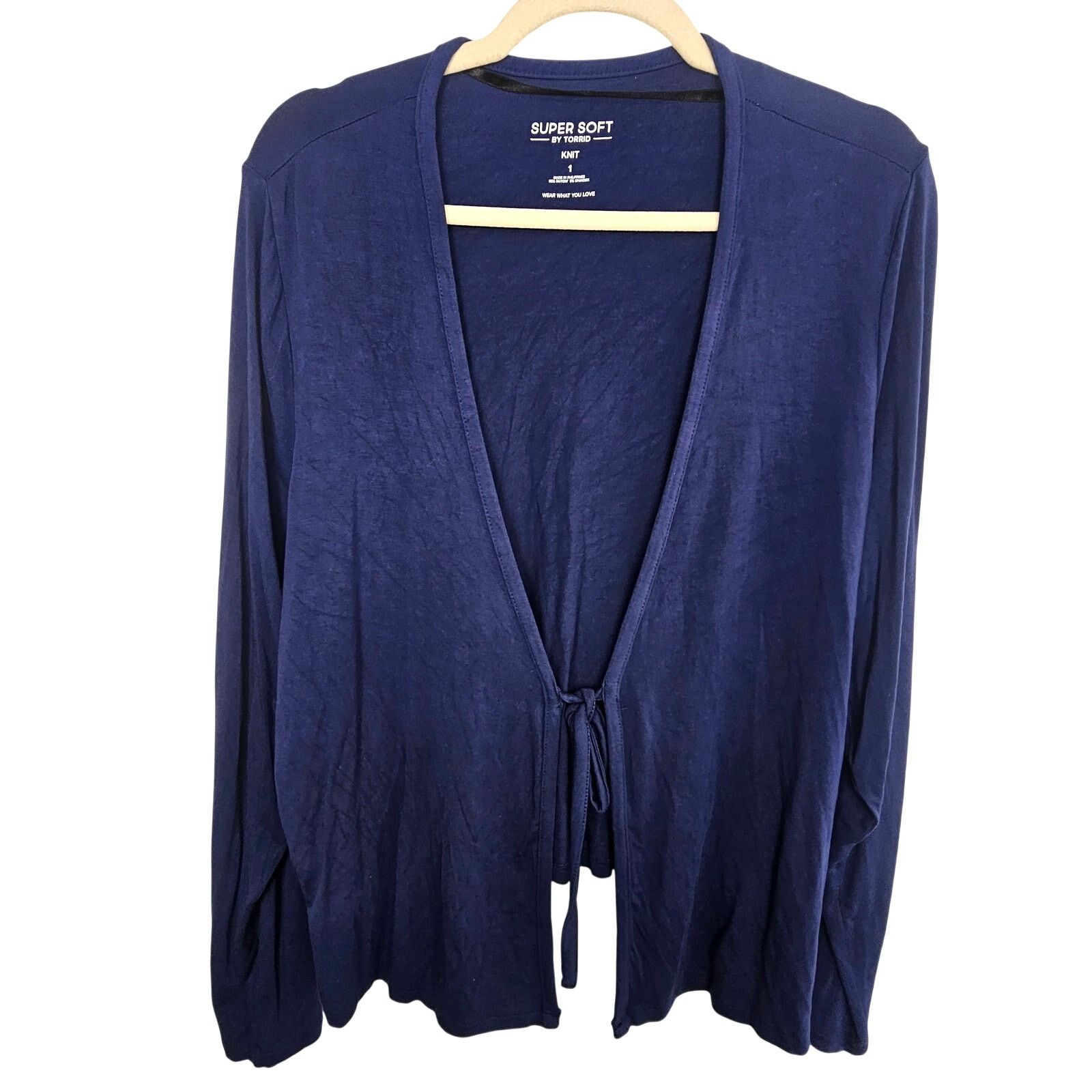 Corridor Torrid Super Soft Knit Womens Tie Front Top 1X Classic Prep Size XL / US 12-14 / IT 48-50 - 1 Thumbnail