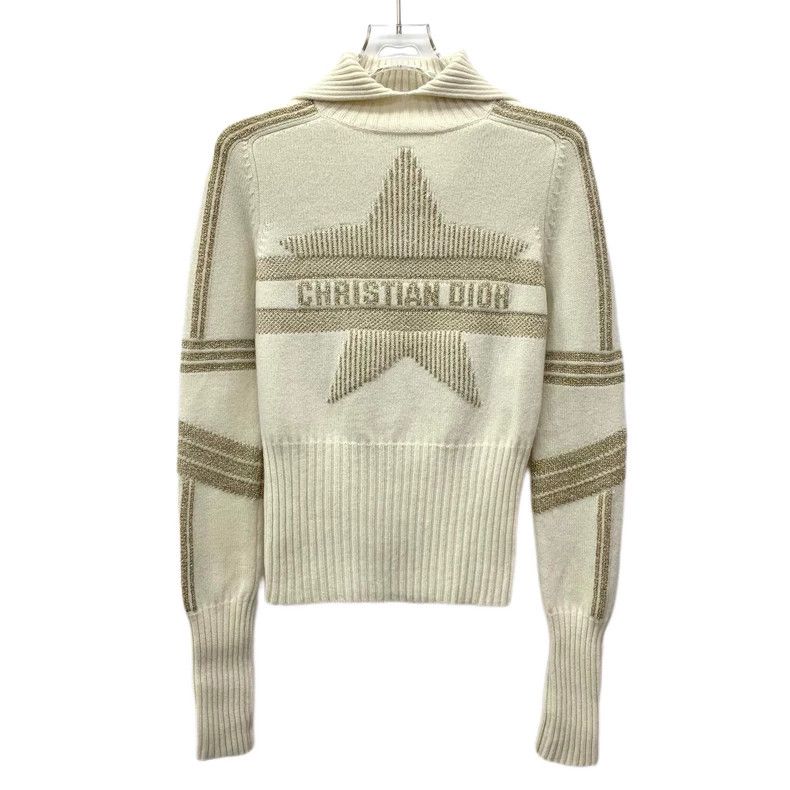 Dior Dior Color-blocked five-pointed letter inlaid wool long-sl Size XS / US 0-2 / IT 36-38 - 1 Thumbnail