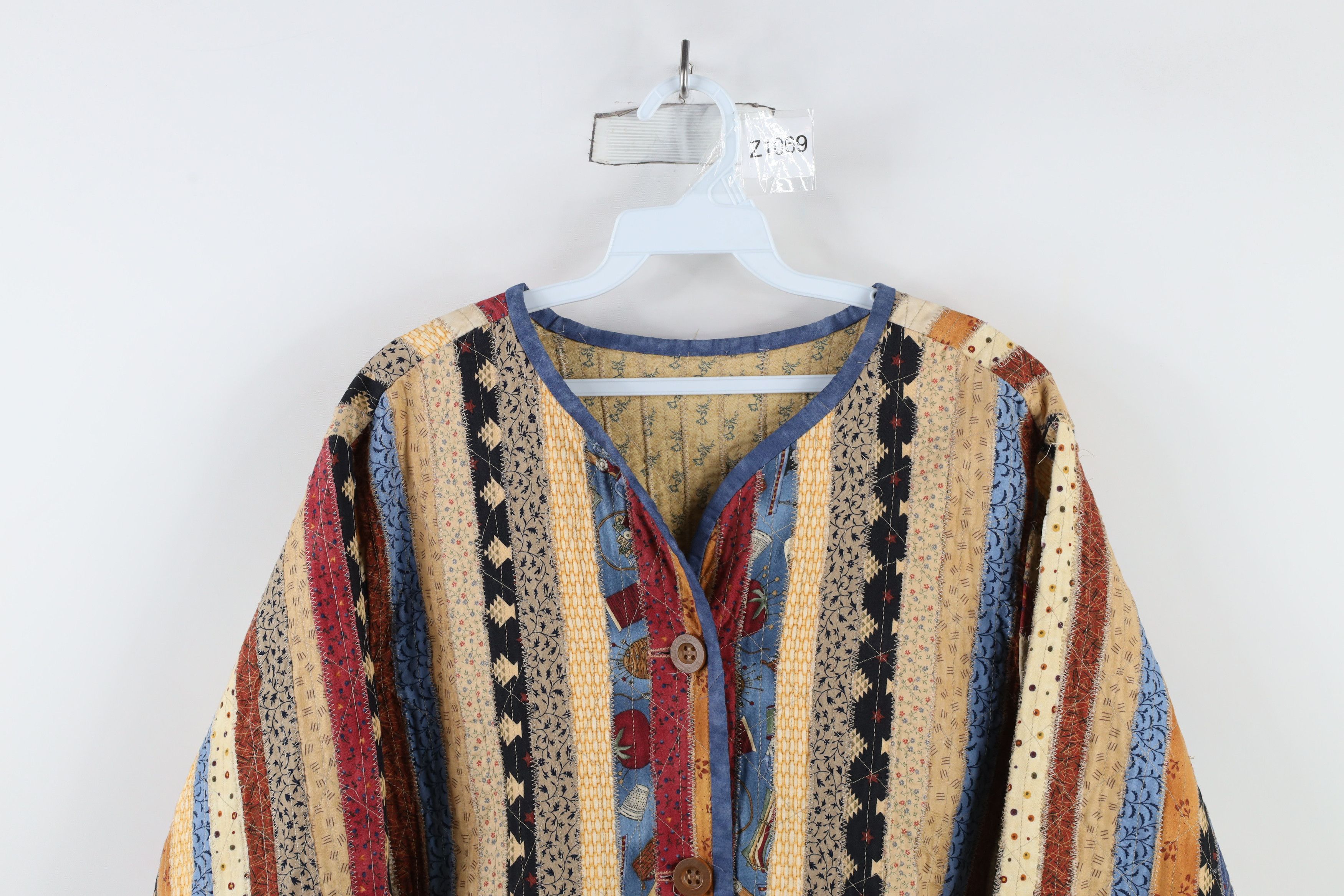 Vintage Vintage 90s Country Primitive Striped Button Cardigan Jacket Size L / US 10 / IT 46 - 2 Thumbnail