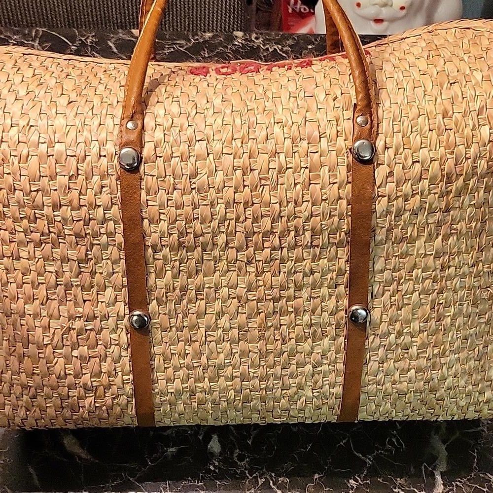 Other Vintage Straw Woven Rattan Shopper Tote Beach Bag w 3DFlower Size ONE SIZE - 5 Thumbnail
