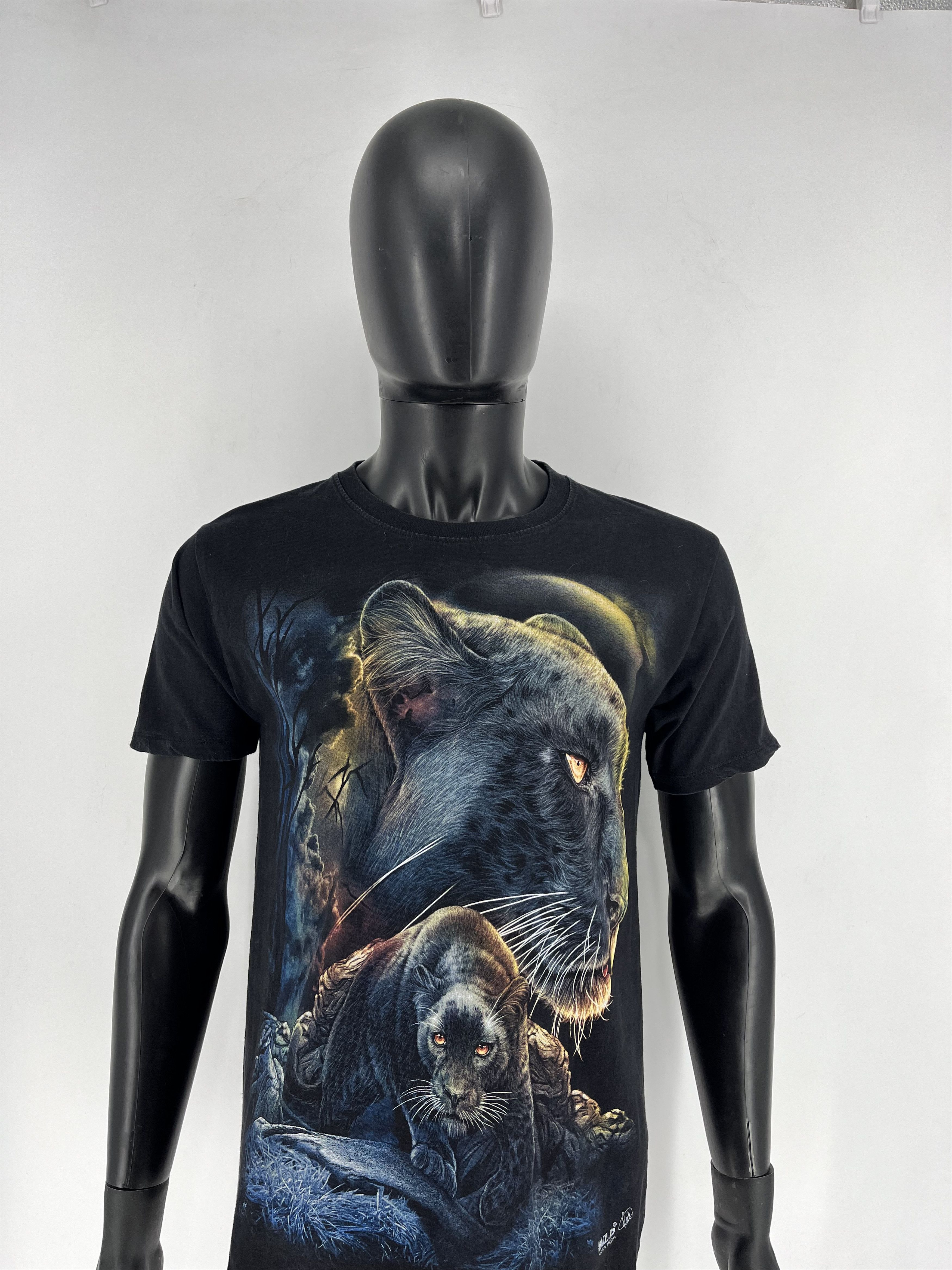 Vintage Vintage Y2K 90s Painted Tiger Face Graphic T-shirt Size US M / EU 48-50 / 2 - 1 Thumbnail