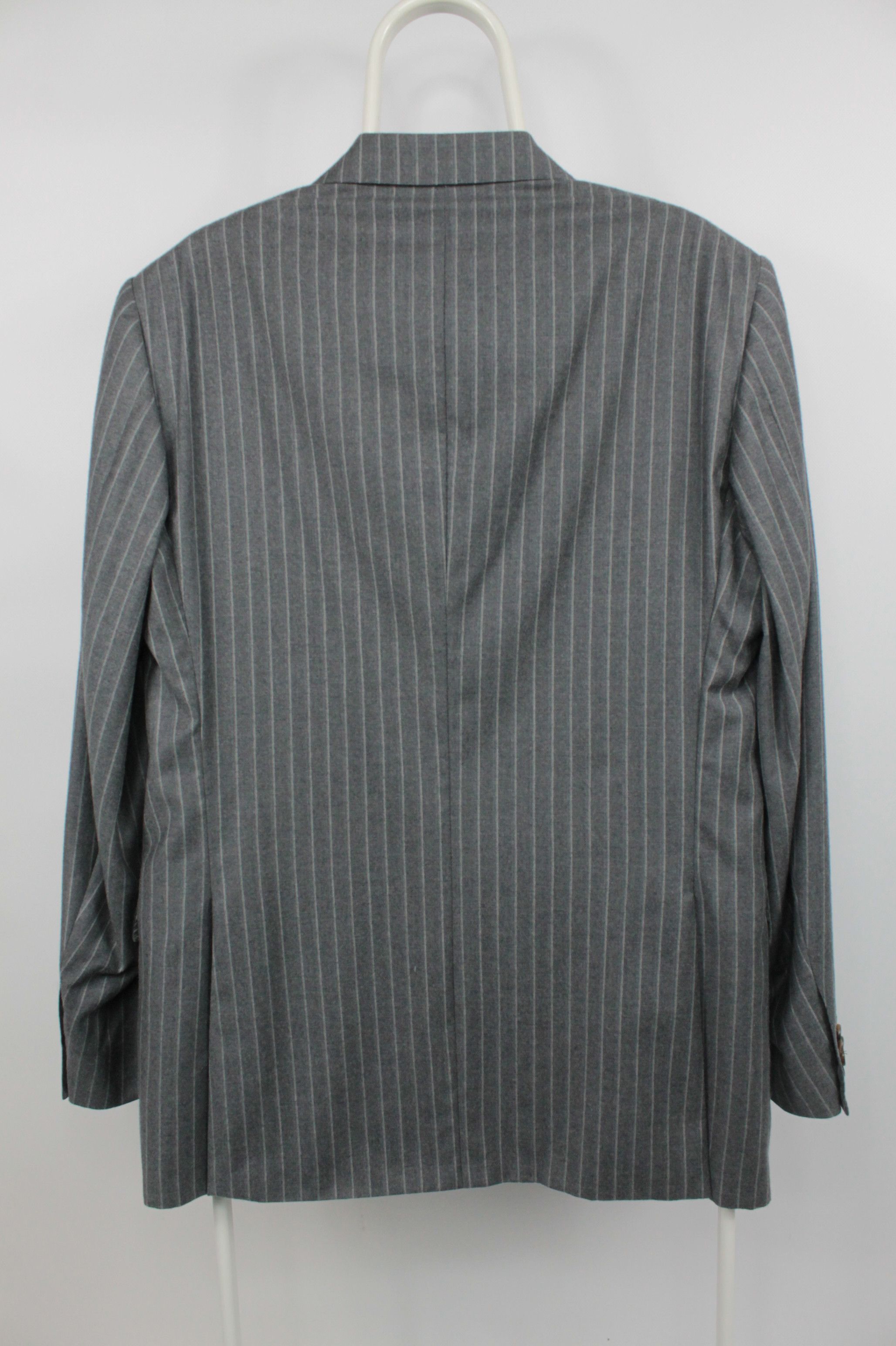 Corneliani Corneliani Wool/Cashmere Blend Gray Strip Blazer Jacket Size US L / EU 52-54 / 3 - 5 Thumbnail