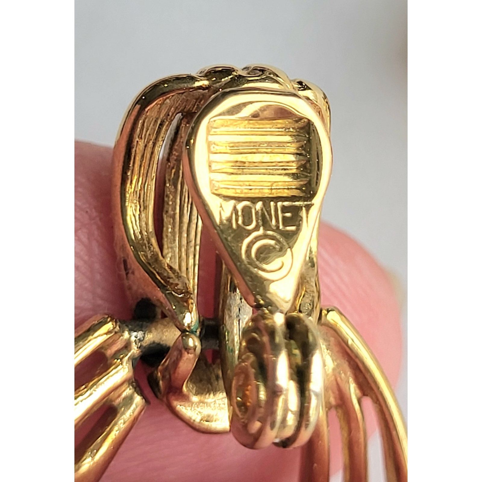 Monet Vintage 1980s Monet Earrings Door Knocker Modernist Clip-On Size ONE SIZE - 8 Thumbnail