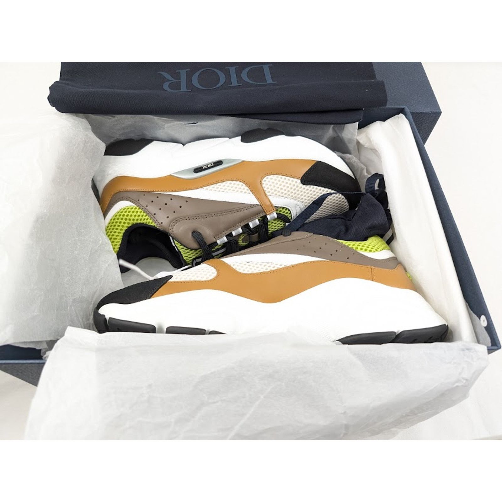 Dior o1rshd1 B22 Calf Mesh Sneakers in Brown/Kaki Size US 11 / EU 44 - 20 Thumbnail