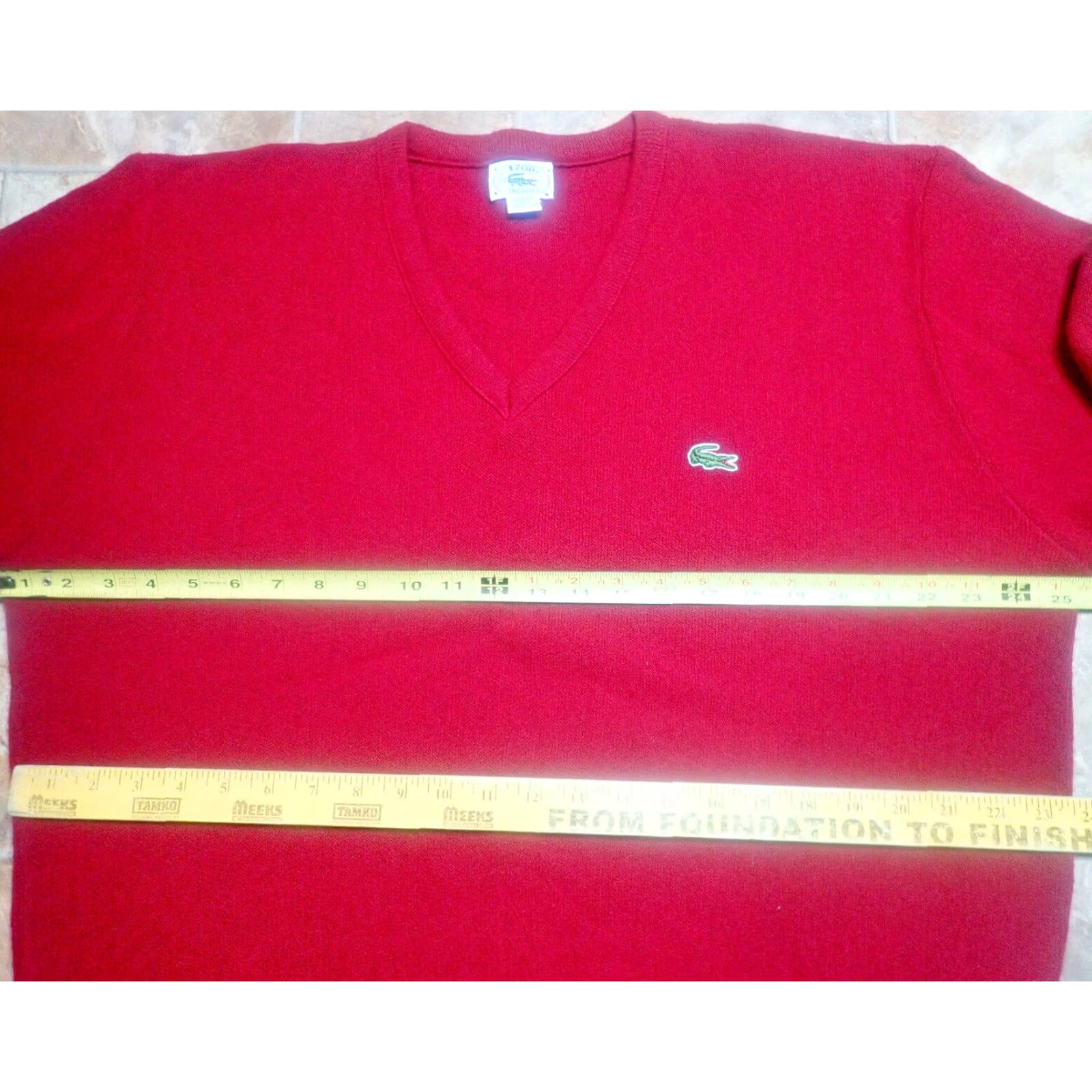Izod VINTAGE Izod Lacoste Sweater Shirt Mens XL Burgundy V-Neck Pullover 50s 60s 70s Made in USA Mens XL Burgundy Size US XL / EU 56 / 4 - 6 Thumbnail
