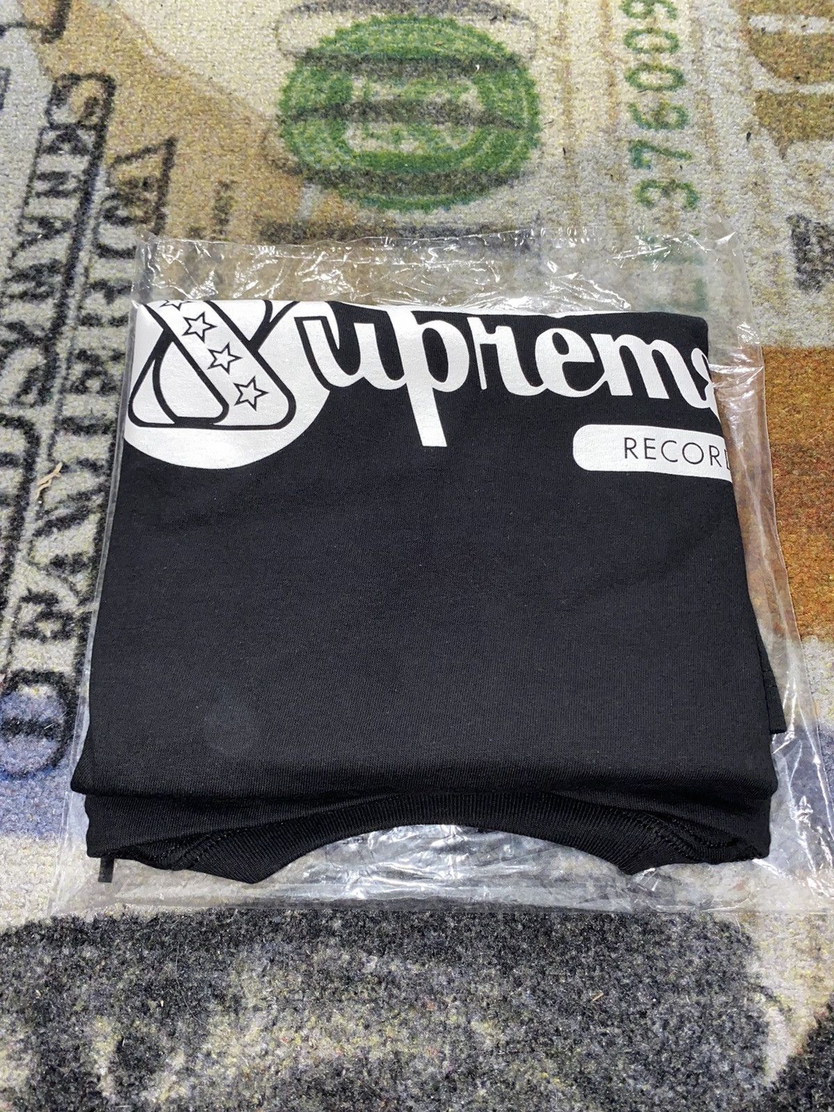 image of Supreme Records Tee in Black, Men's (Size 2XL)