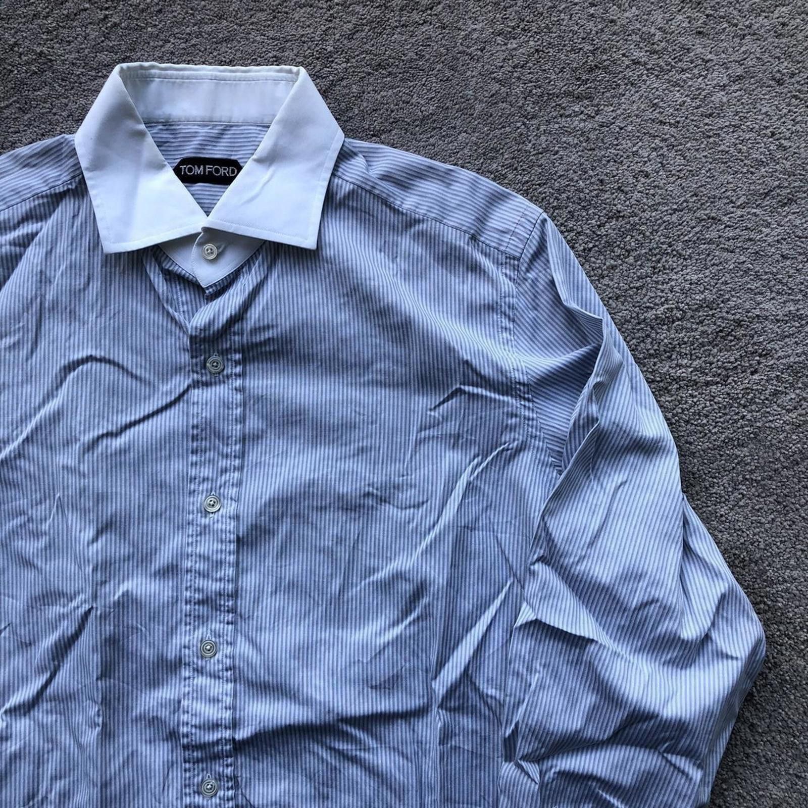 Tom Ford Tom Ford Pinstripe Dress Button Up Shirt Size US M / EU 48-50 / 2 - 2 Thumbnail