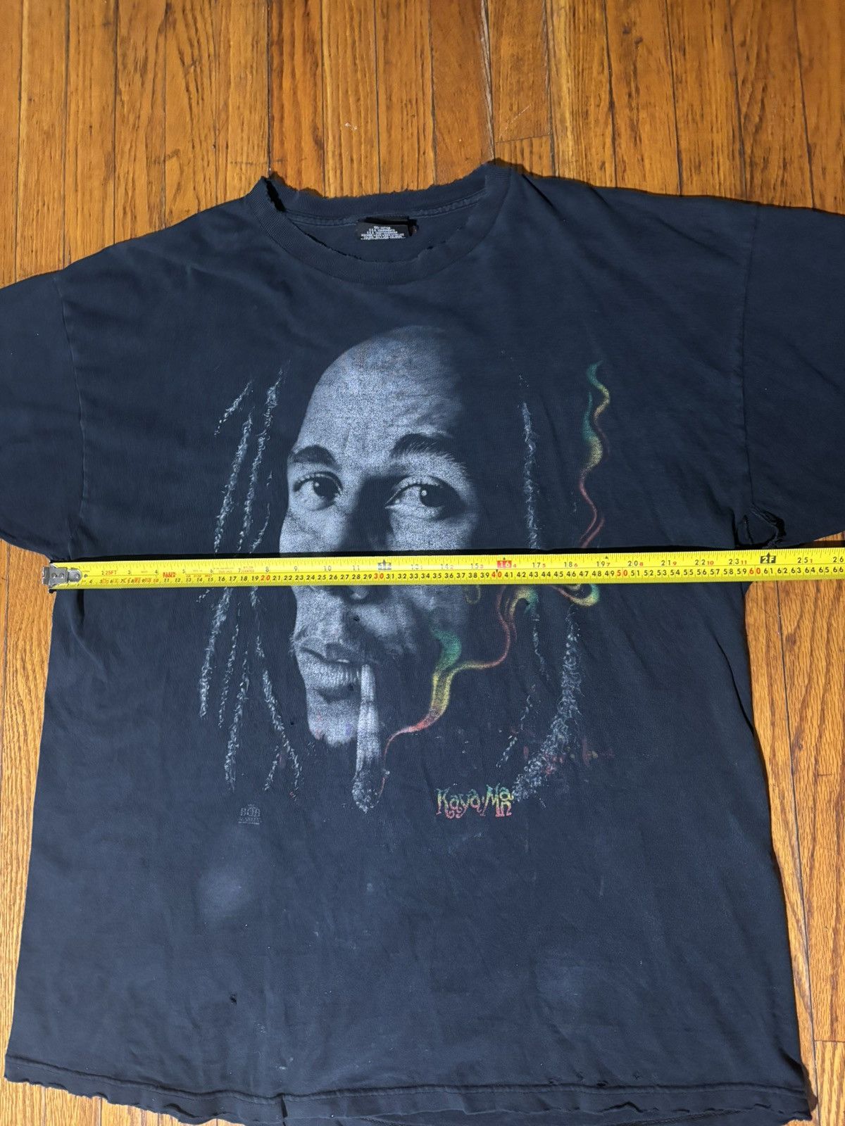 Vintage Vintage Bob Marley smoking weed t shirt Size US XXL / EU 58 / 5 - 6 Thumbnail
