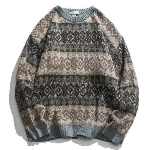 Japanese Brand × Vintage Geometric Patterned Pullover Harajuku Style Tops Sweater Size US L / EU 52-54 / 3 - 1 Thumbnail