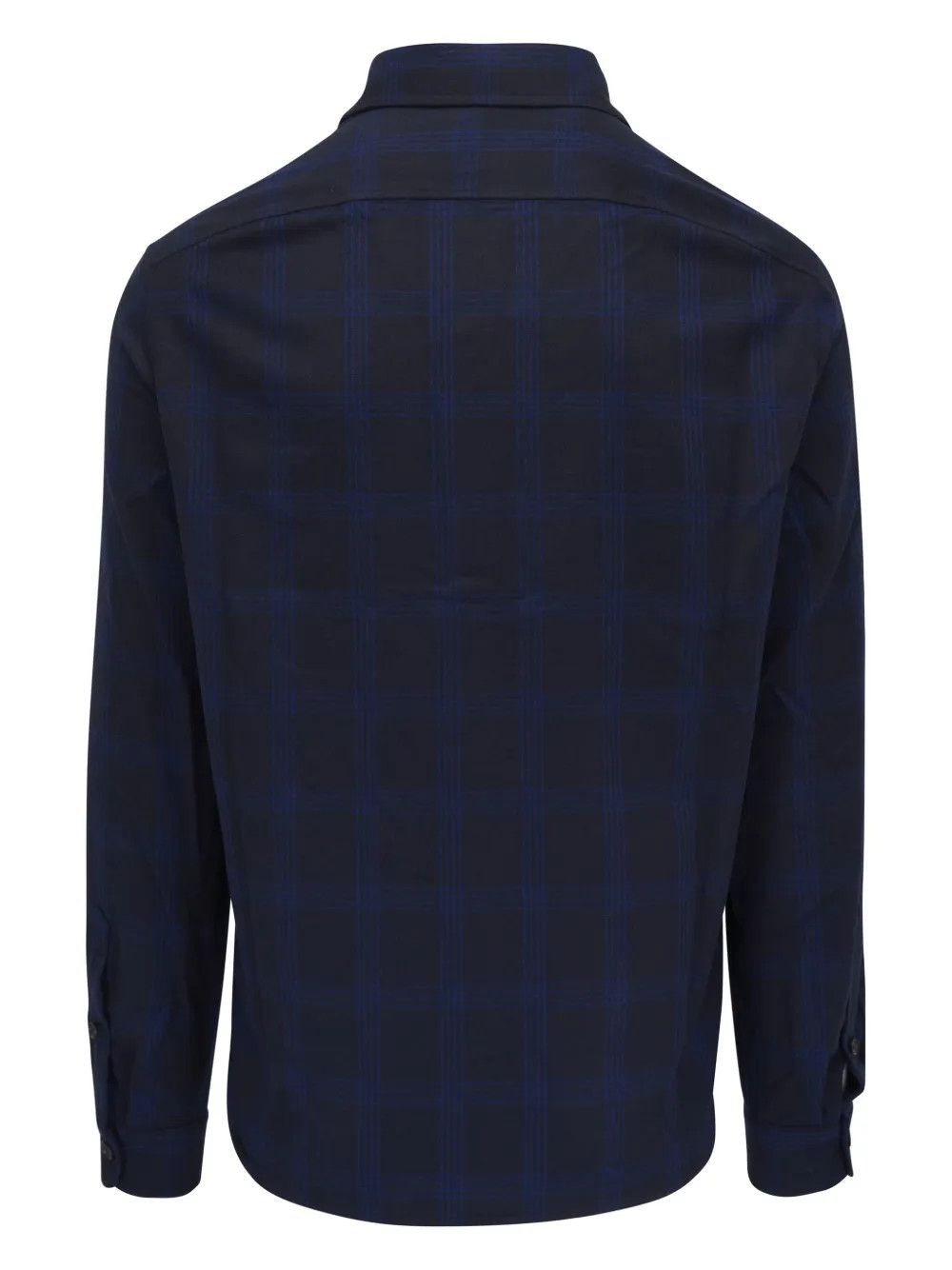 Isaia o1mtch0225 Windowpane Overshirt in Navy Size US L / EU 52-54 / 3 - 2 Thumbnail