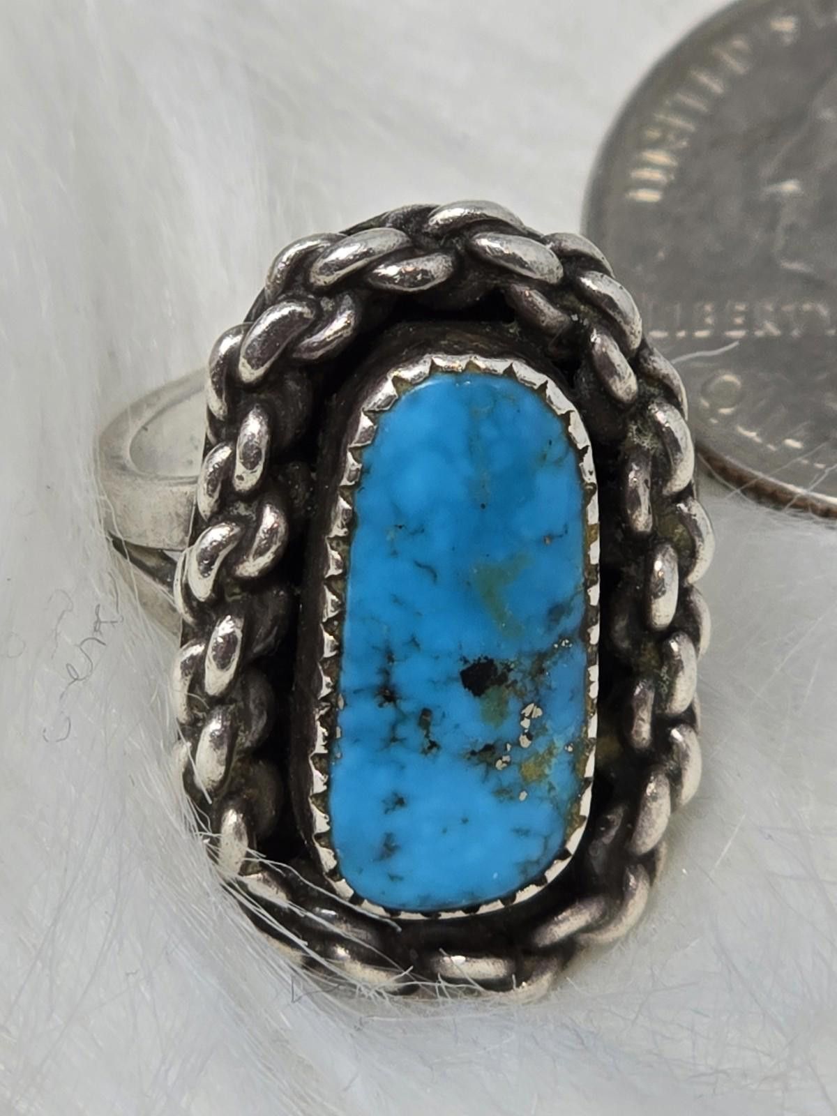 Sterling Silver Sterling Silver Turquoise Ring Sz 5.25 Southwestern Signed Size ONE SIZE - 5 Thumbnail