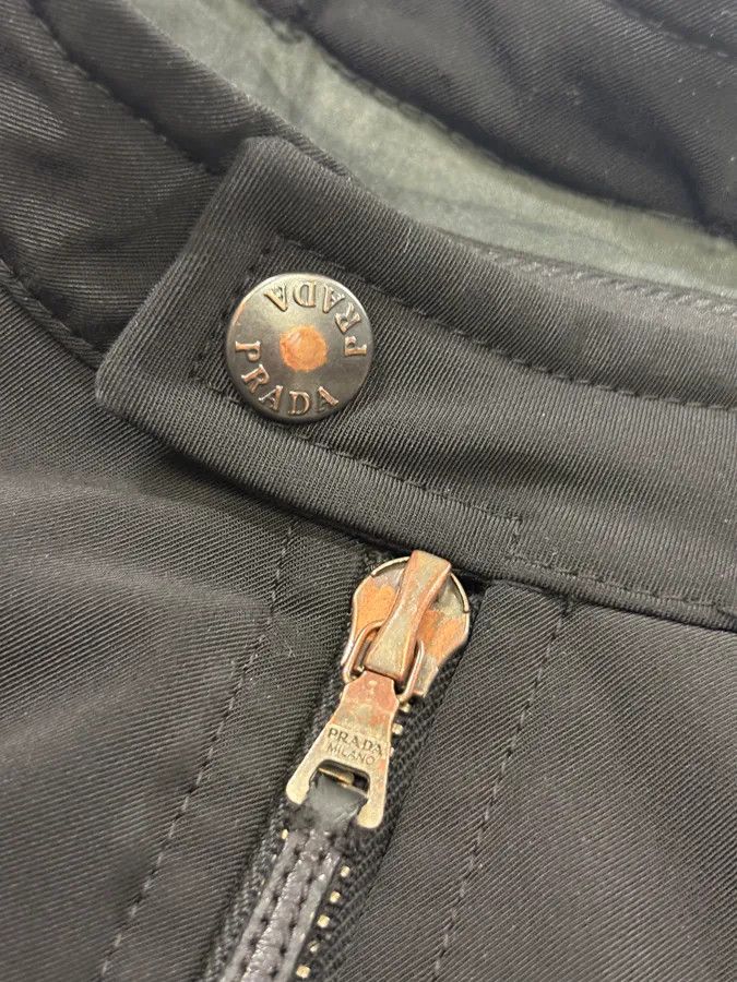 Prada SS1999 Prada Black Nylon Zip Moto Jacket Size US S / EU 44-46 / 1 - 9 Thumbnail