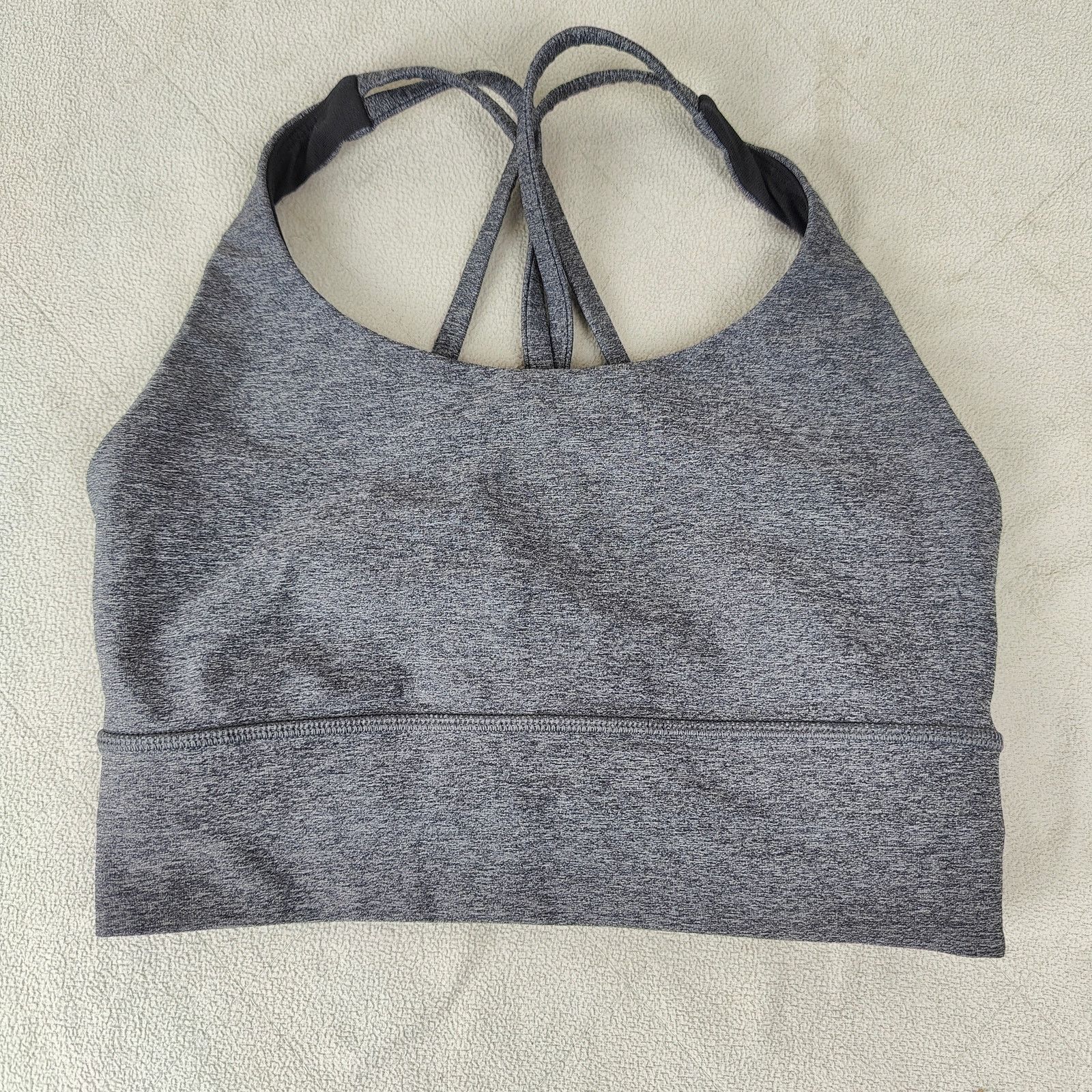 Lululemon Lululemon Energy Bra Womens 4 Long Line Heathered Black Size ONE SIZE - 1 Thumbnail