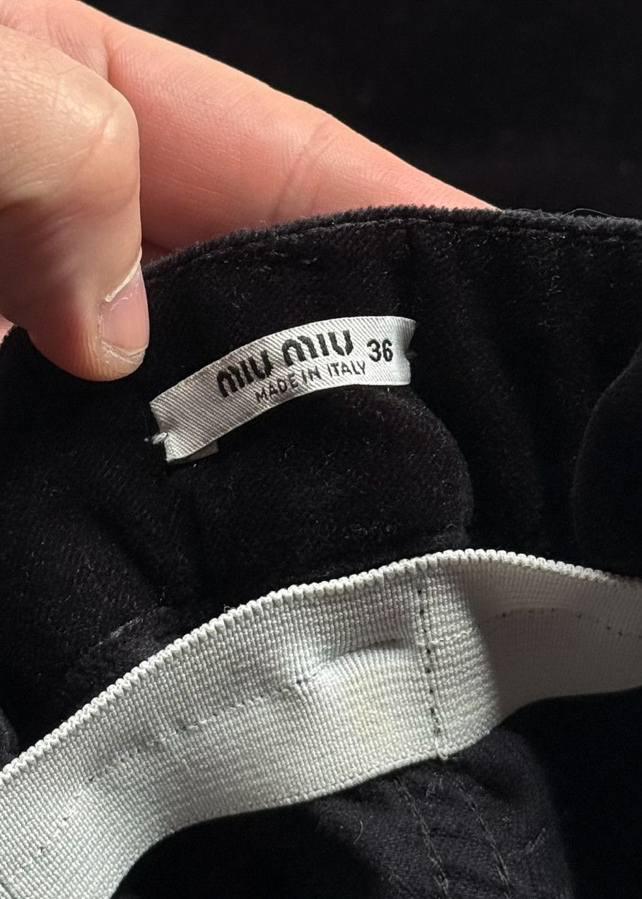 Miu Miu Miu Miu 2021 Black Velvet High Gathered Waist Wide Pants Size 25" / US 0 / IT 36 - 5 Thumbnail