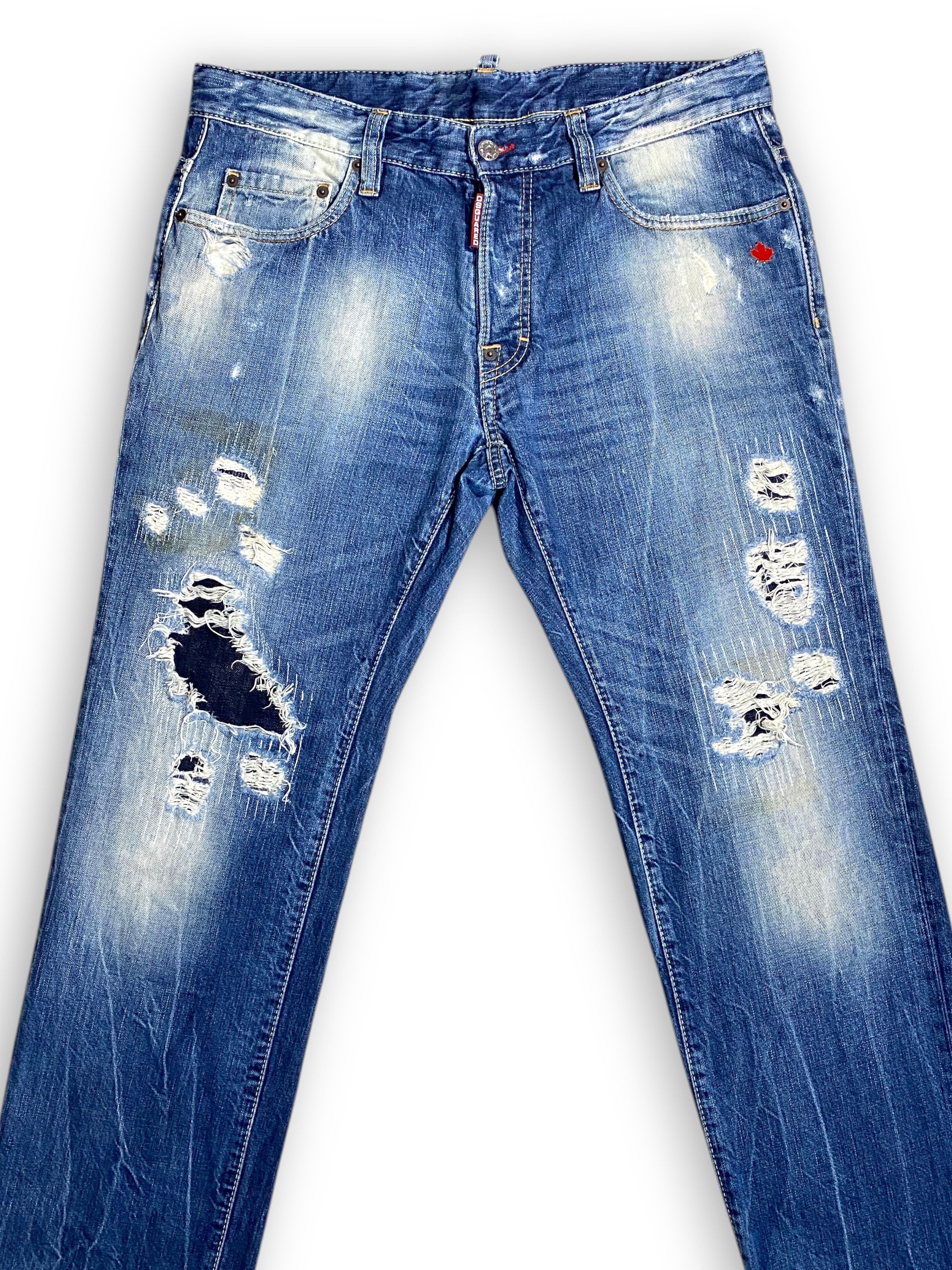 Dsquared2 Dsquared2 Distressed Washed Oil Stained Slim Jeans Vintage Size US 32 / EU 48 - 3 Thumbnail