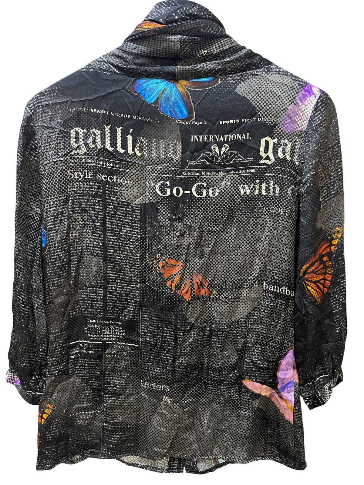 John Galliano Vintage JOHN GALLIANO Rare Iconic Newspaper Gazatte Silk Size S / US 4 / IT 40 - 9 Thumbnail