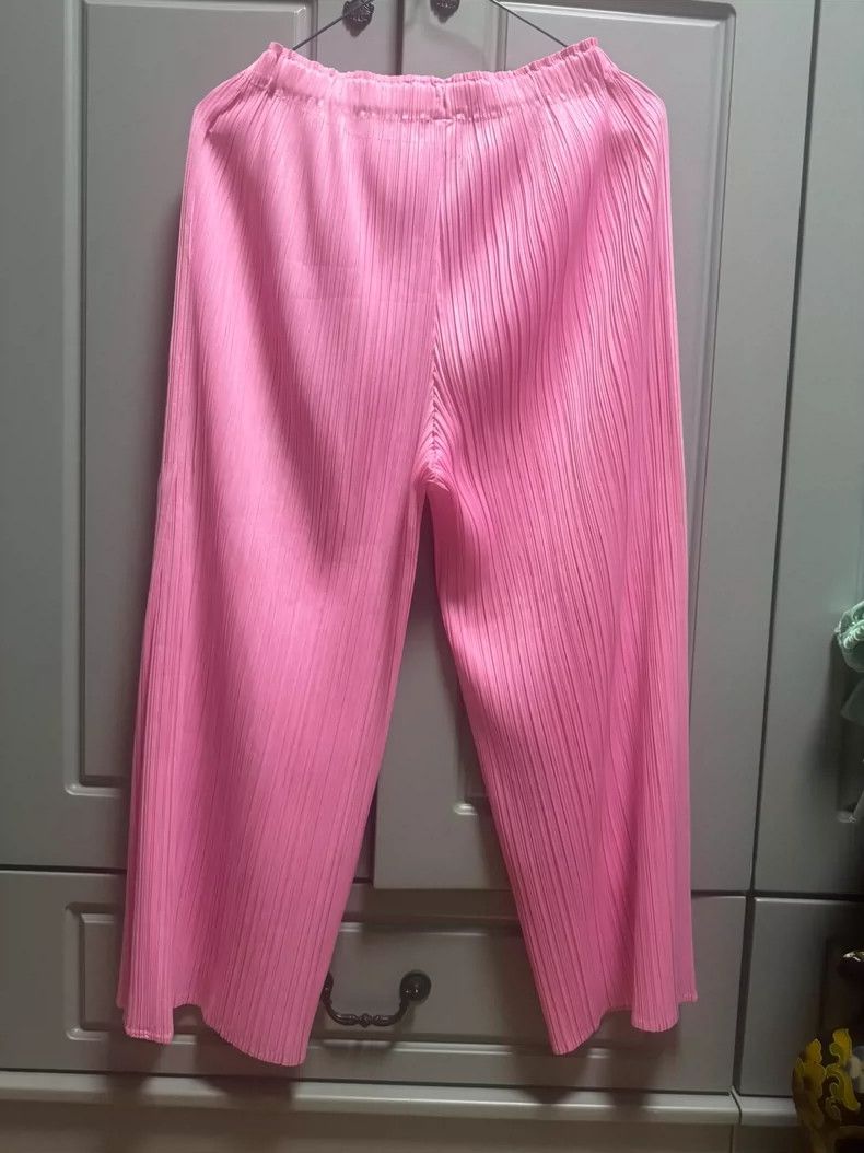 Issey Miyake Issey Miyake size:2 Pink pleated, fashionable, loose strai Size 31" - 2 Thumbnail