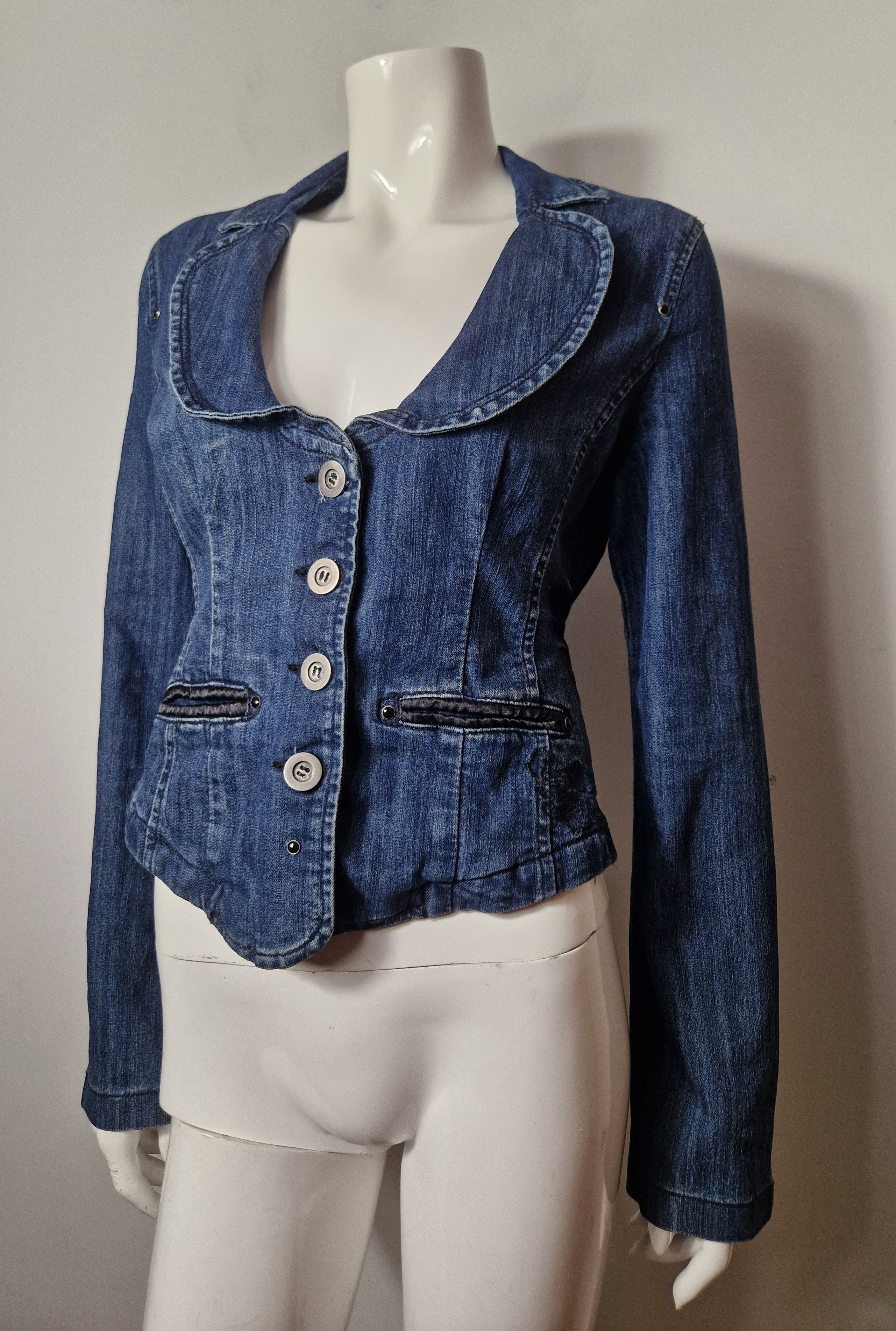 Vintage vintage denim jacket blazer Size S / US 4 / IT 40 - 2 Thumbnail