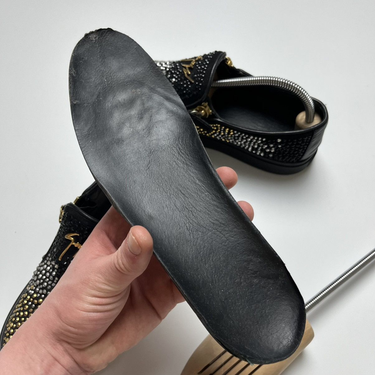 Giuseppe Zanotti Giuseppe Zanotti Suede Embellished Eve Slip-On Sneakers Size US 9 / IT 39 - 15 Thumbnail
