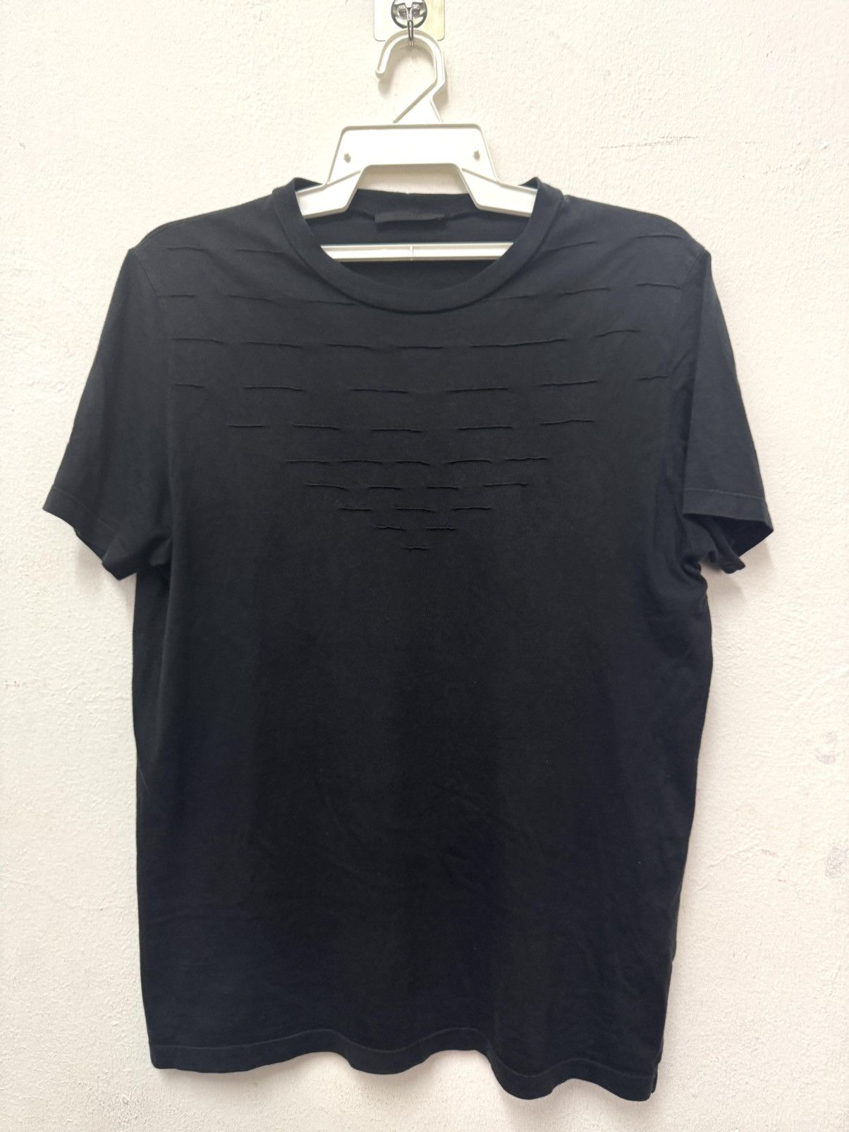 Prada Embrossed Line Logo Colour Plaid Tee Sizs Xs - M