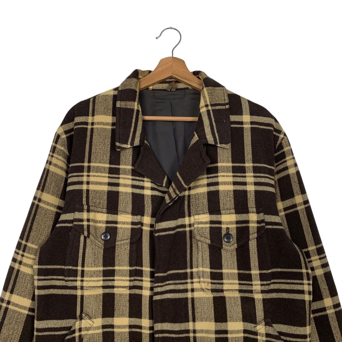 Japanese Brand Vintage PASHU SHIN HOSOKAWA Checked Flannel Jacket 2918-C132 Size US M / EU 48-50 / 2 - 2 Thumbnail